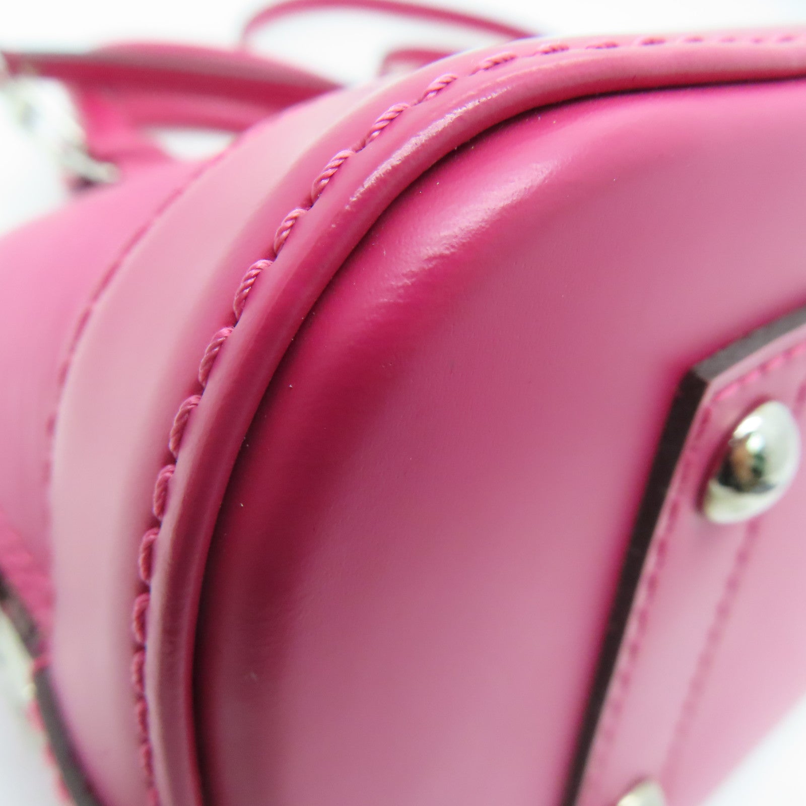LOUIS VUITTON Epi Alma BB银扣手挽肩背两用袋紫红色