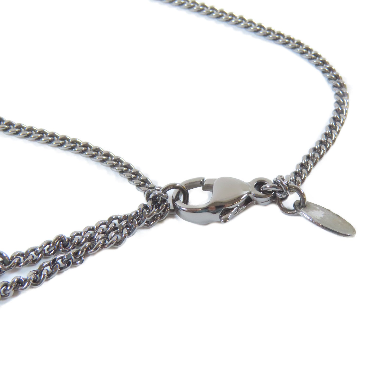 CHANEL 金屬Necklace項鍊銀色/黑色#60cm