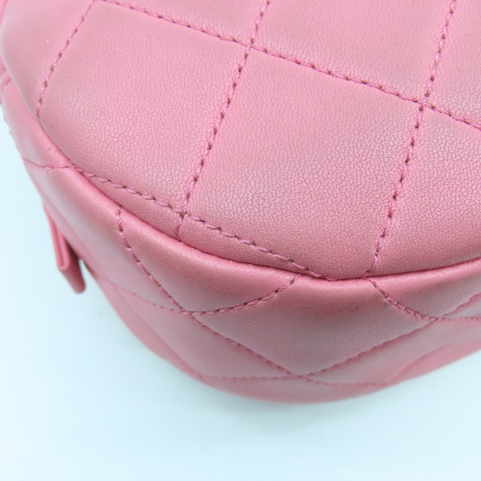 CHANEL 菱格羊皮皮革Chain Shoulder Bag金扣鏈帶肩背袋粉紅色