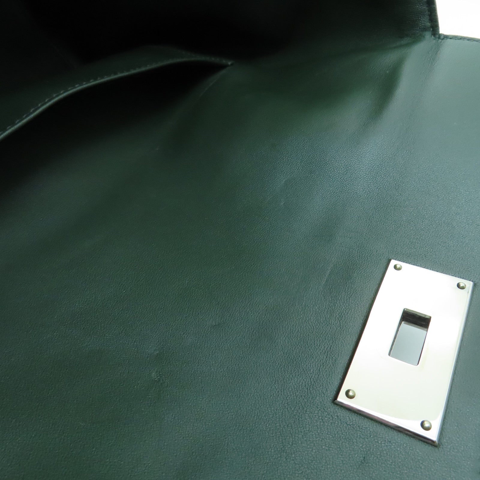 HERMES Evercolor皮革Toolbox 26銀扣手挽肩背兩用袋鱷魚軍綠