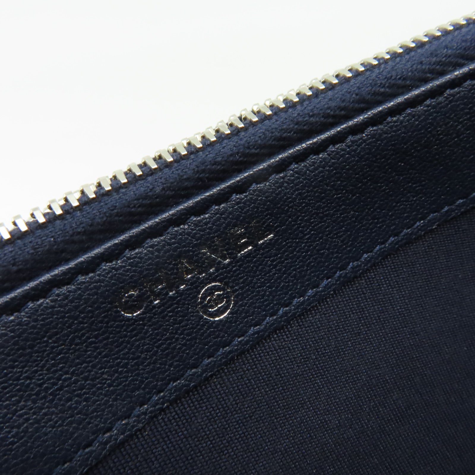 CHANEL 菱格牛皮皮革Chain Shoulder Bag銀扣鏈帶肩背袋寶藍色