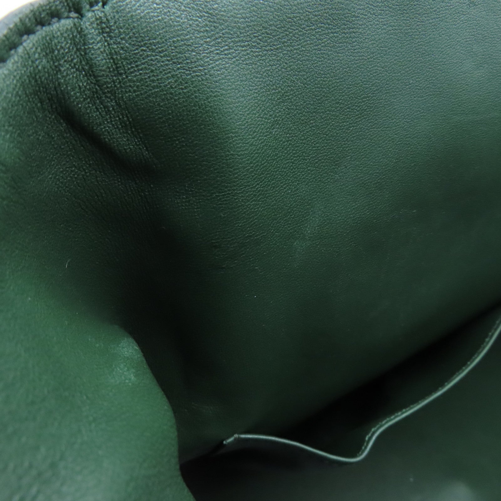 HERMES Evercolor Leather Toolbox 26 Silver Buckle Hand Shoulder Backpack Alligator Army Green