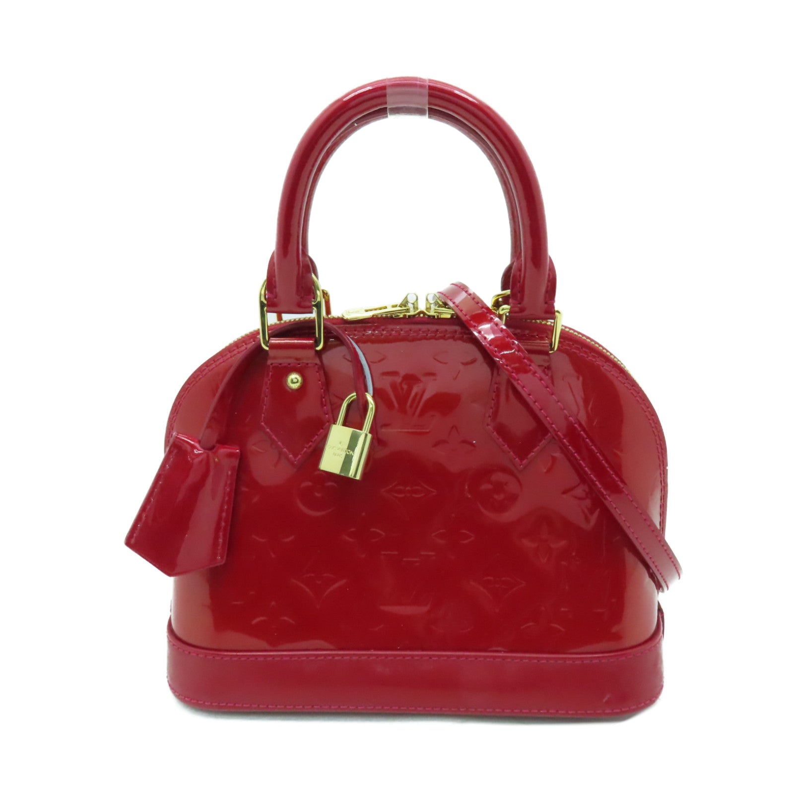 LOUIS VUITTON Vernis Alma BB金扣手挽肩背兩用袋紅色