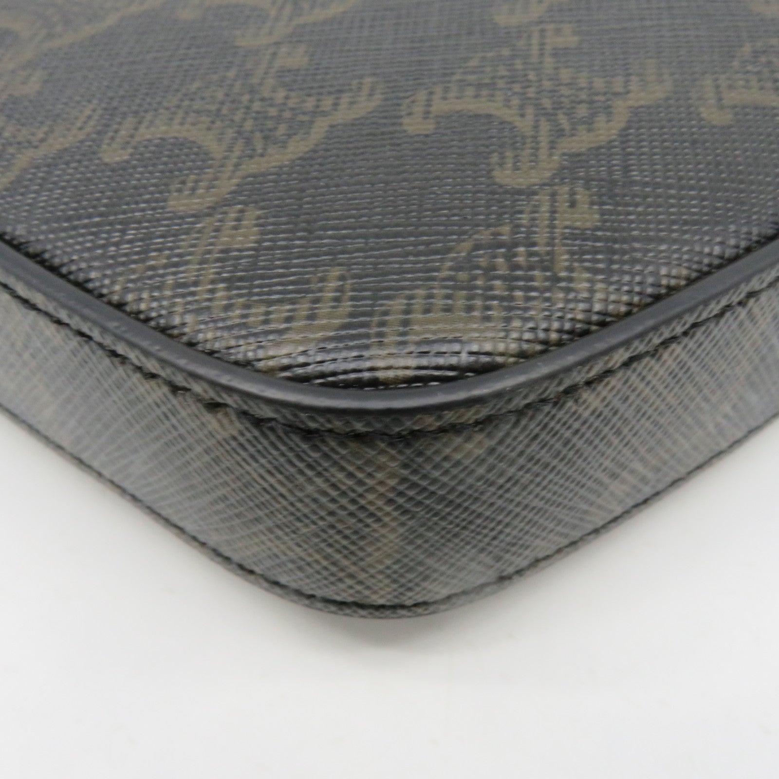 CELINE 塗層皮革Croque Shoulder Bag肩背袋啡色