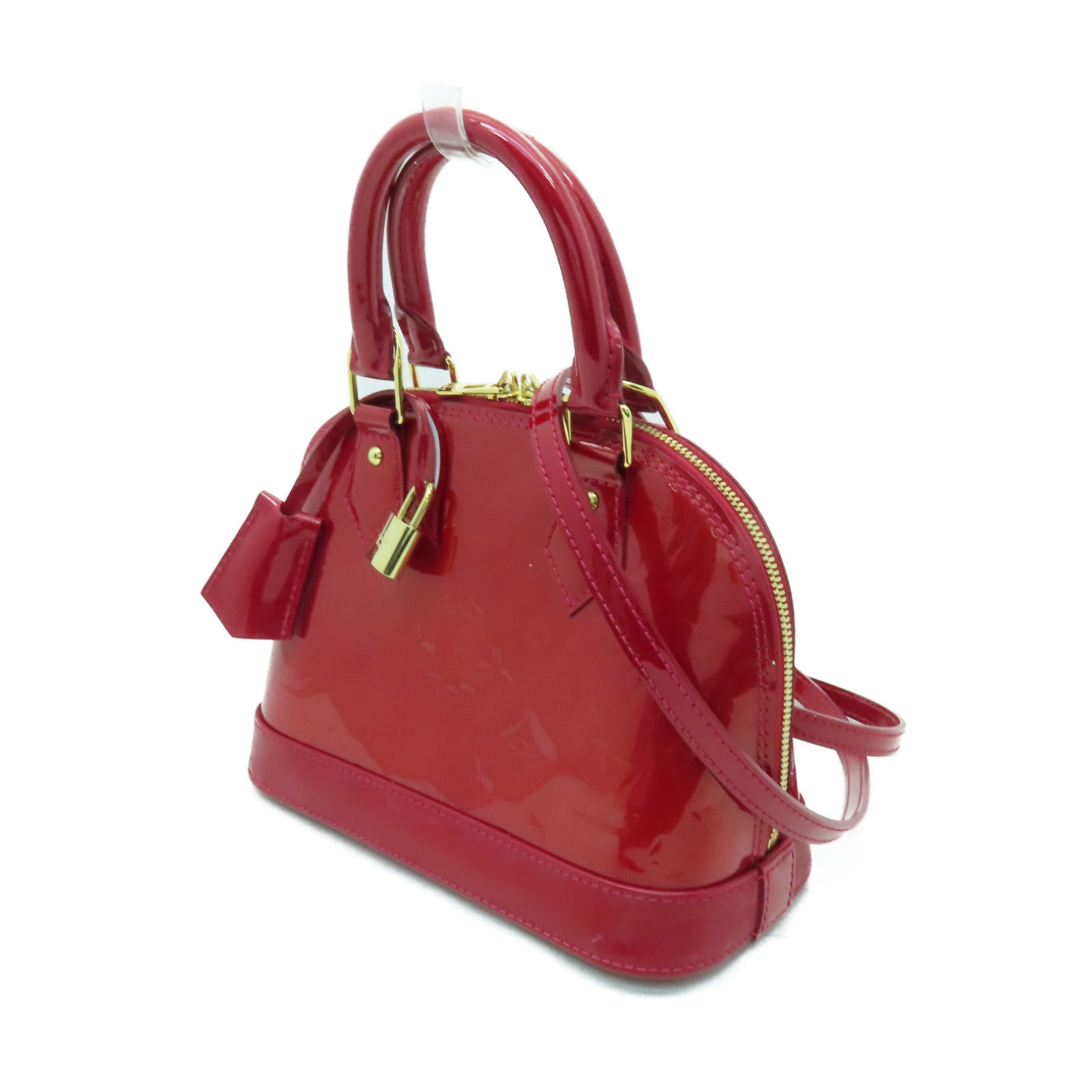 LOUIS VUITTON Vernis Alma BB金扣手挽肩背兩用袋紅色