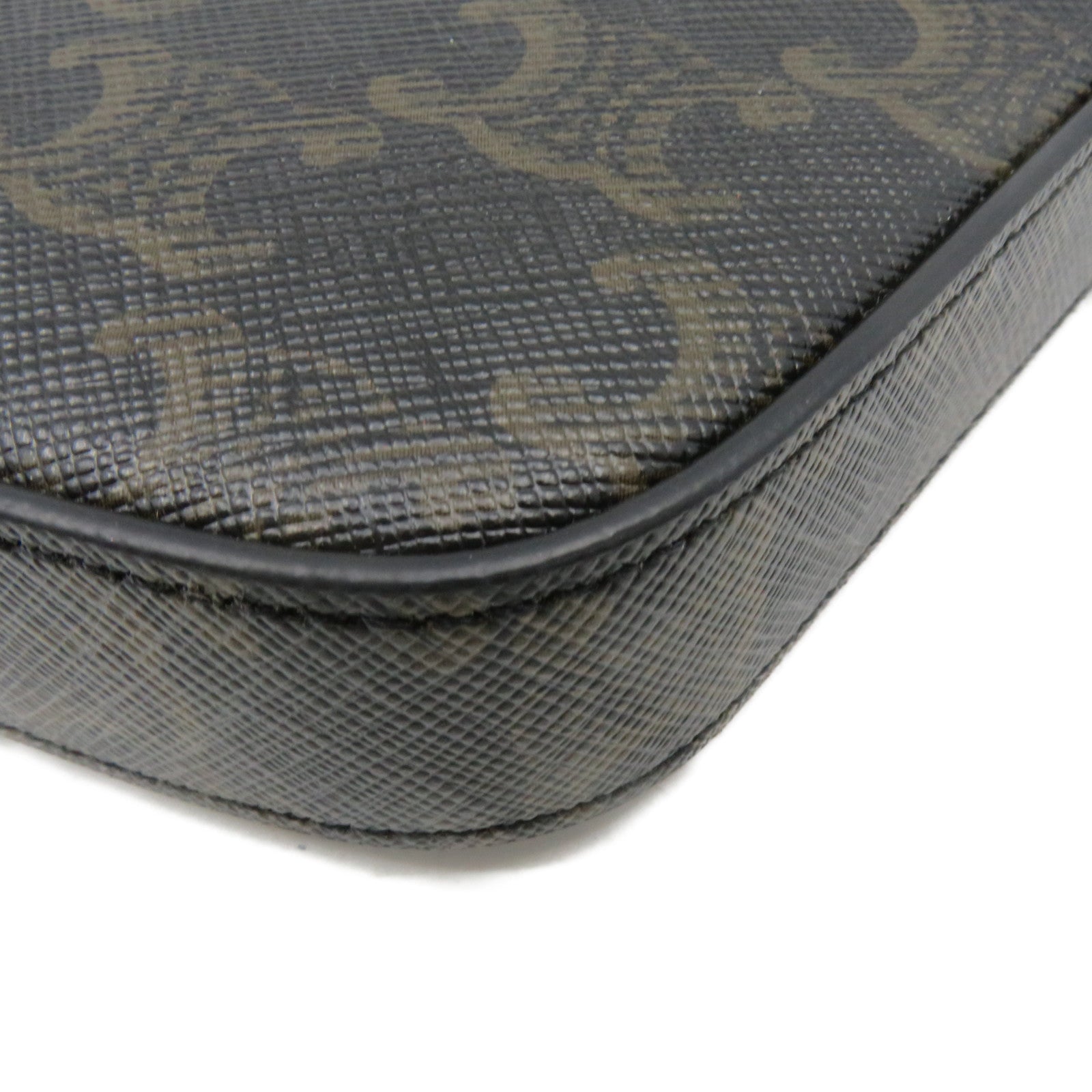 CELINE 塗層皮革Croque Shoulder Bag肩背袋啡色