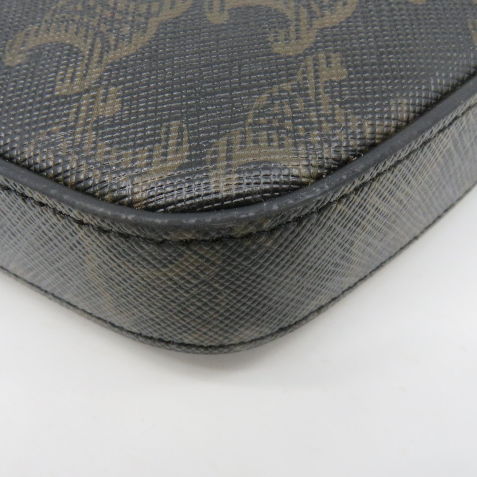 CELINE 塗層皮革Croque Shoulder Bag肩背袋啡色