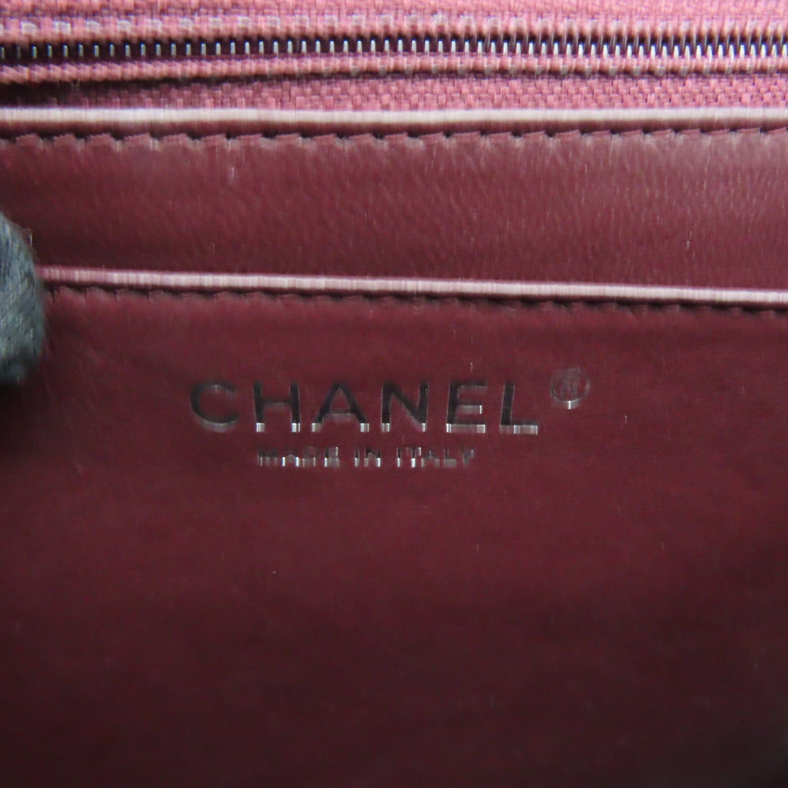 CHANEL 菱格牛皮皮革Chain Shoulder Bag银扣链带肩背袋黑色