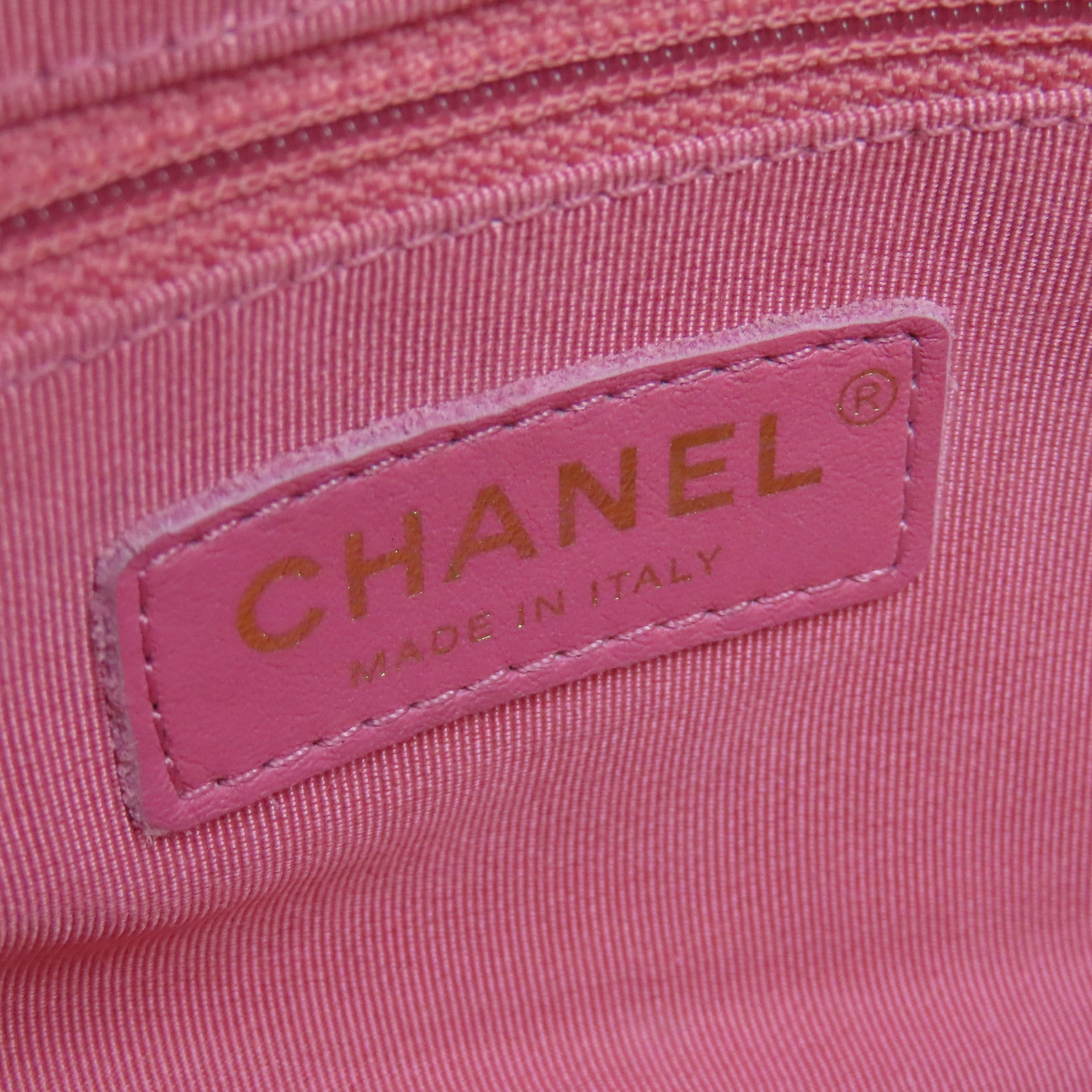 CHANEL 菱格羊皮皮革Chain Shoulder Bag金扣鏈帶肩背袋粉紅色