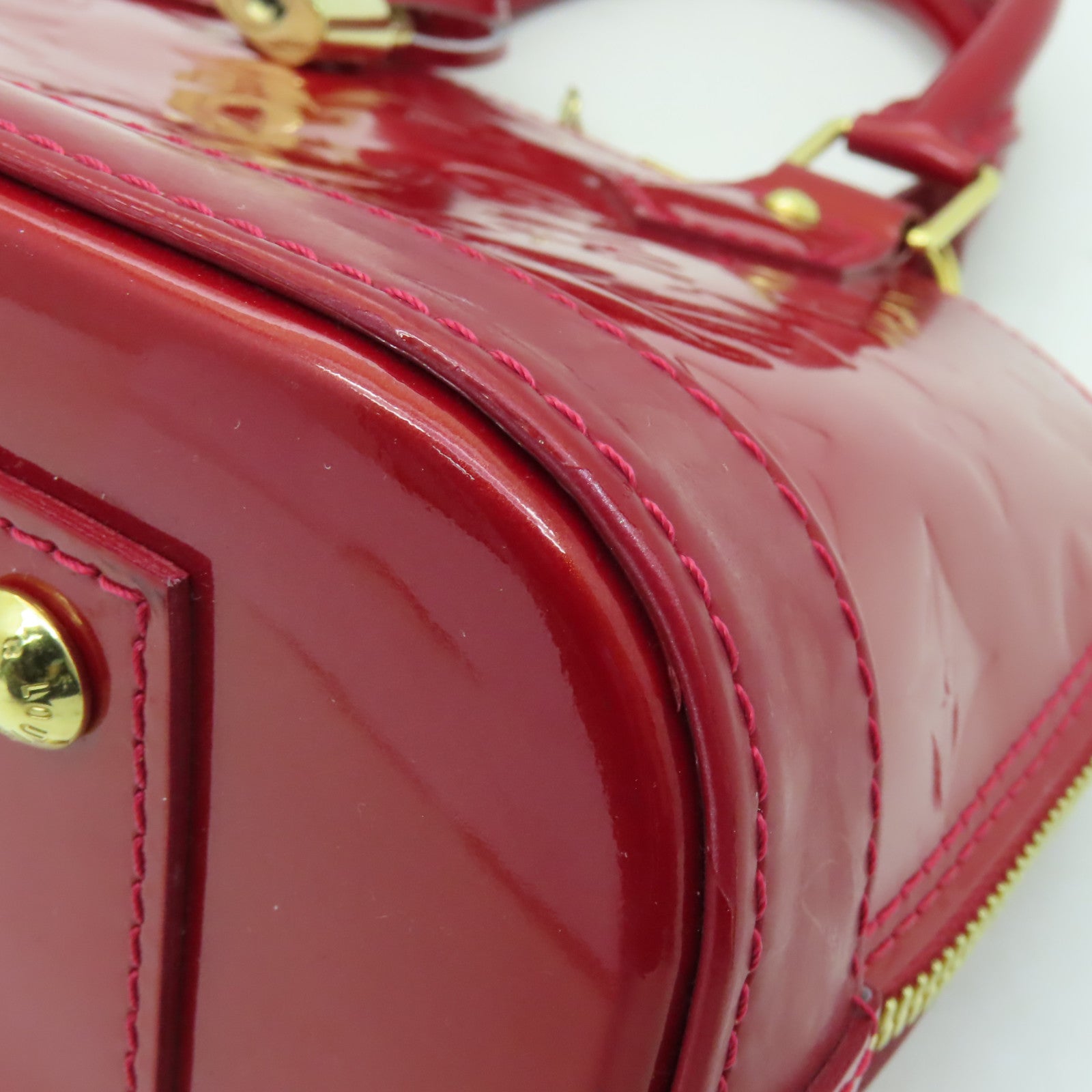 LOUIS VUITTON Vernis Alma BB金扣手挽肩背兩用袋紅色