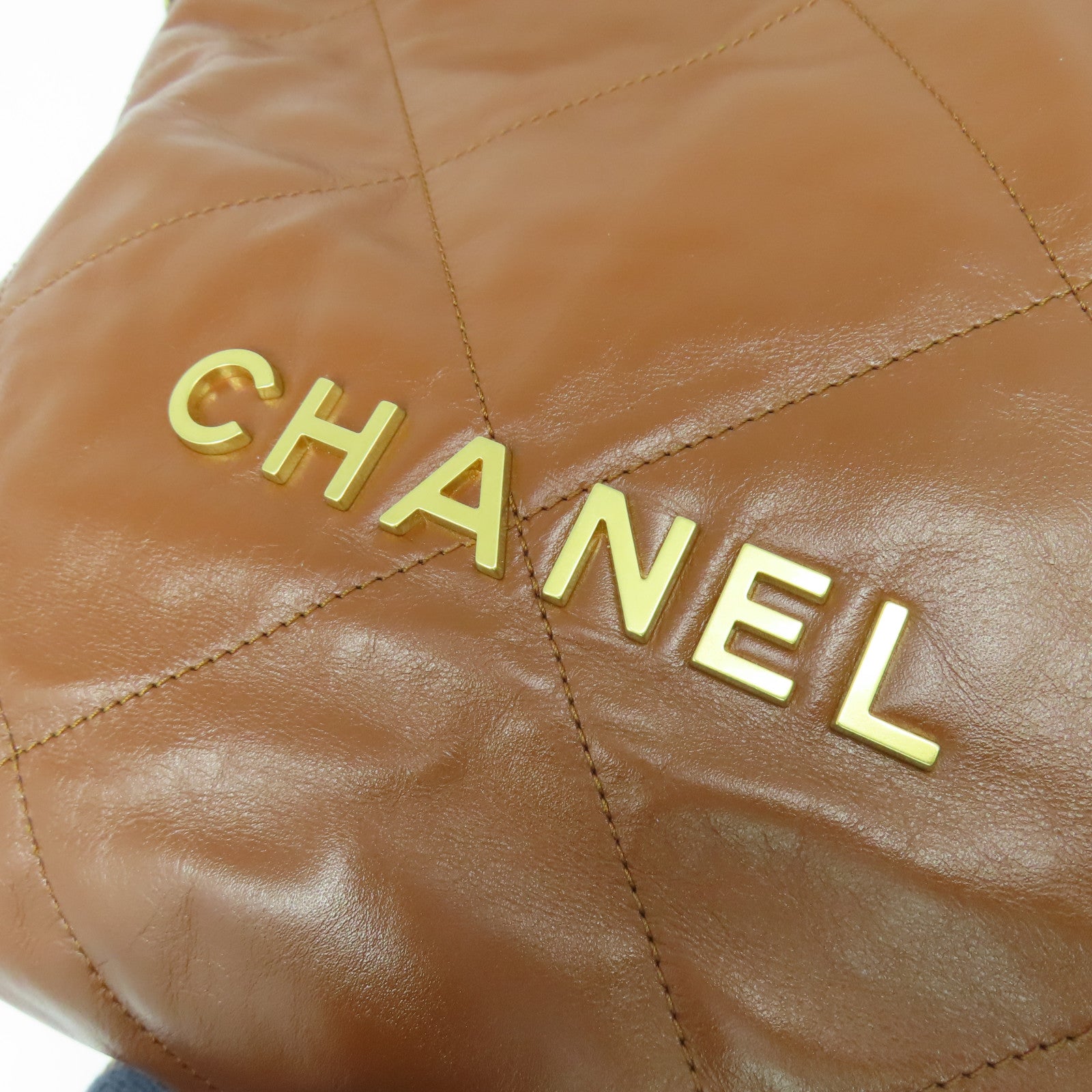CHANEL 菱格牛皮皮革Chanel 22 Backpack金扣背包啡色