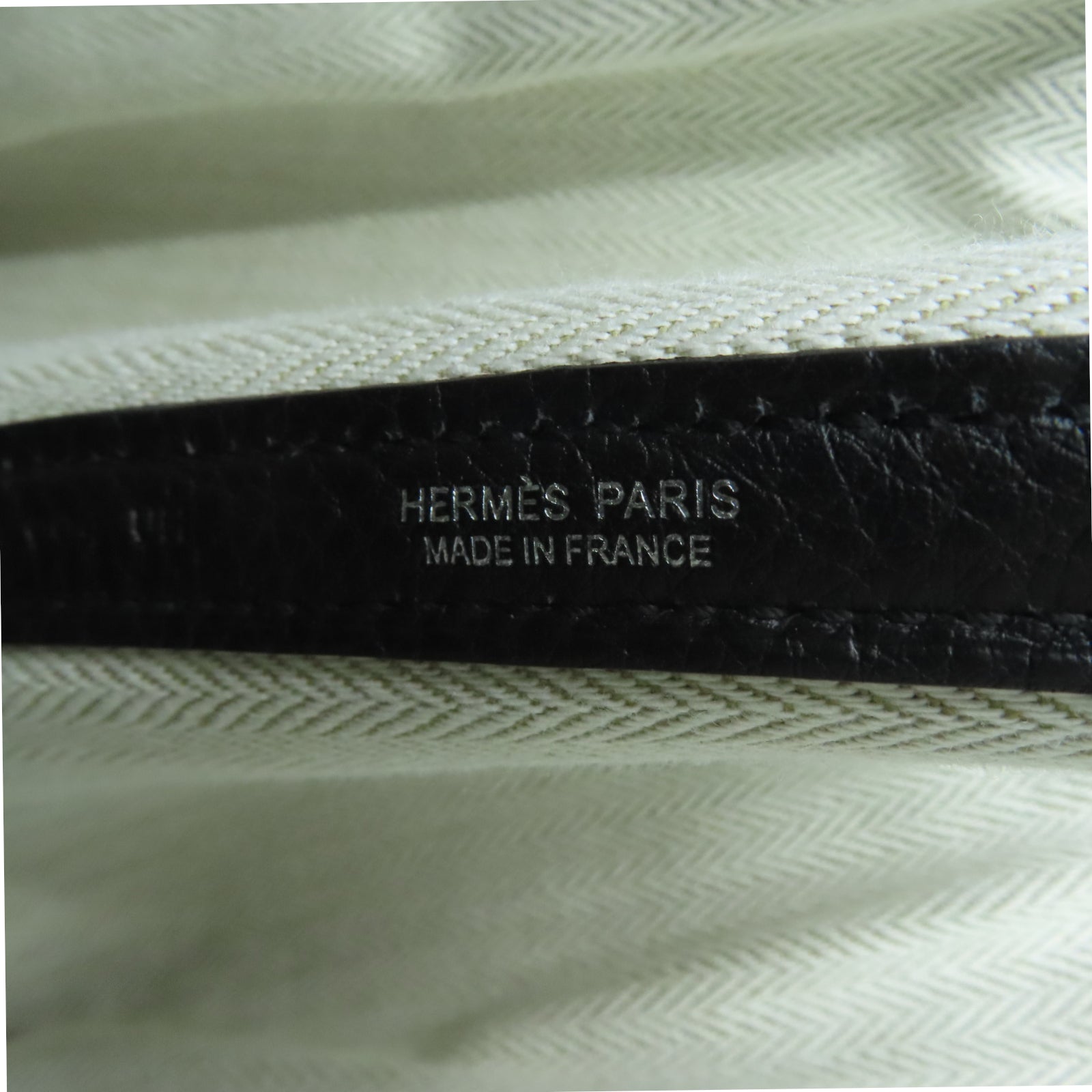 HERMES [Sharp Discount] Negonda Leather GardenParty PM Silver Buckle Hand Bag Noir/Black