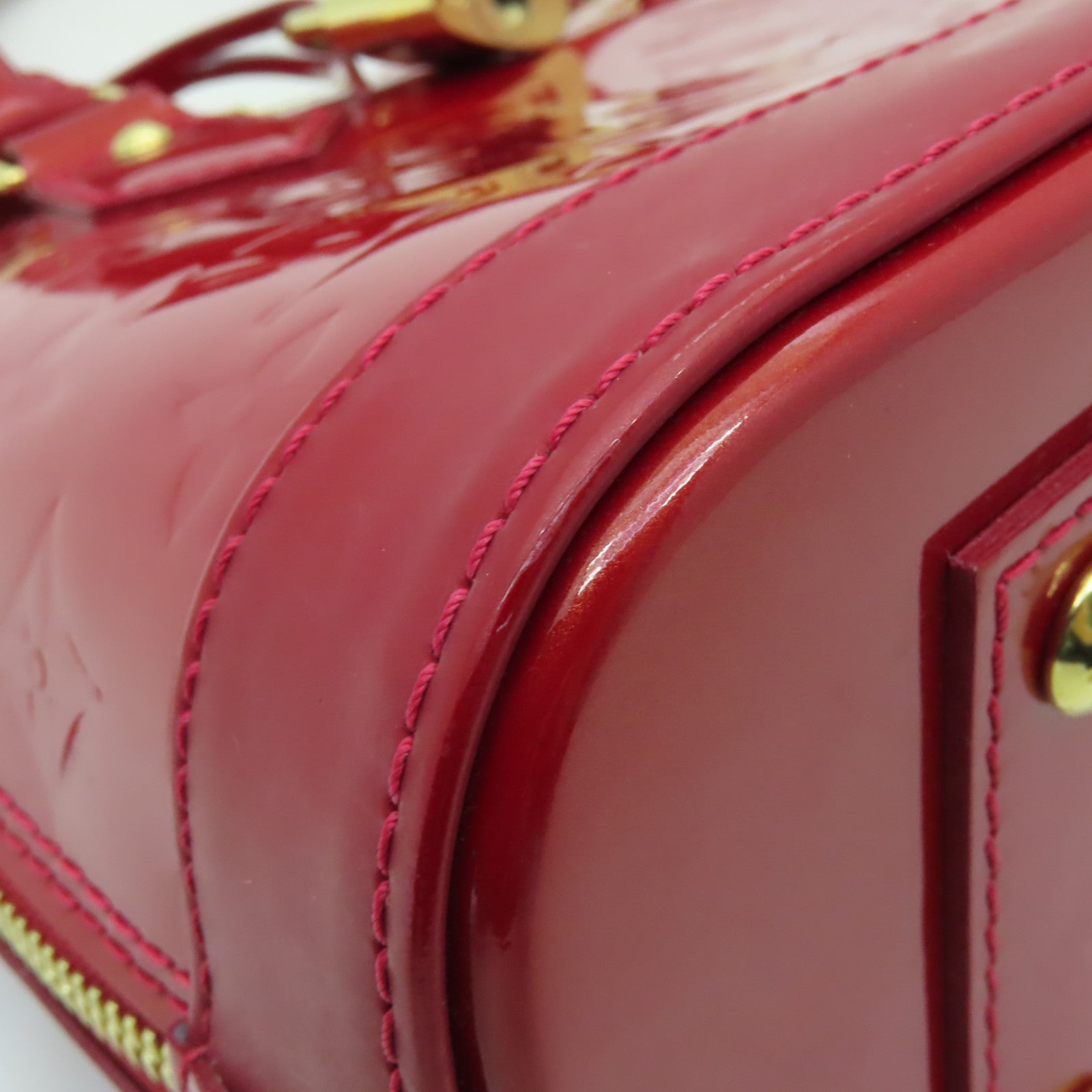 LOUIS VUITTON Vernis Alma BB金扣手挽肩背兩用袋紅色