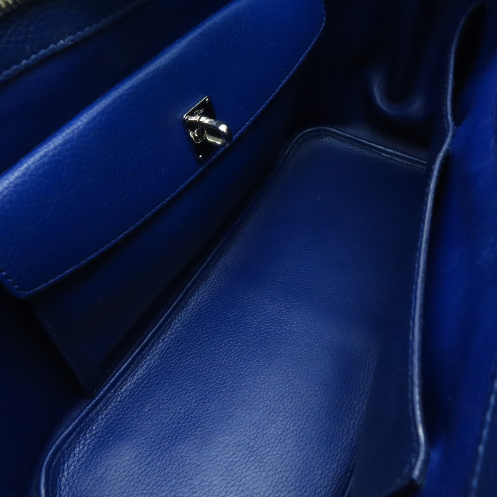 Dior [Sharp Discount] Cowhide/Python Leather Handbag Blue