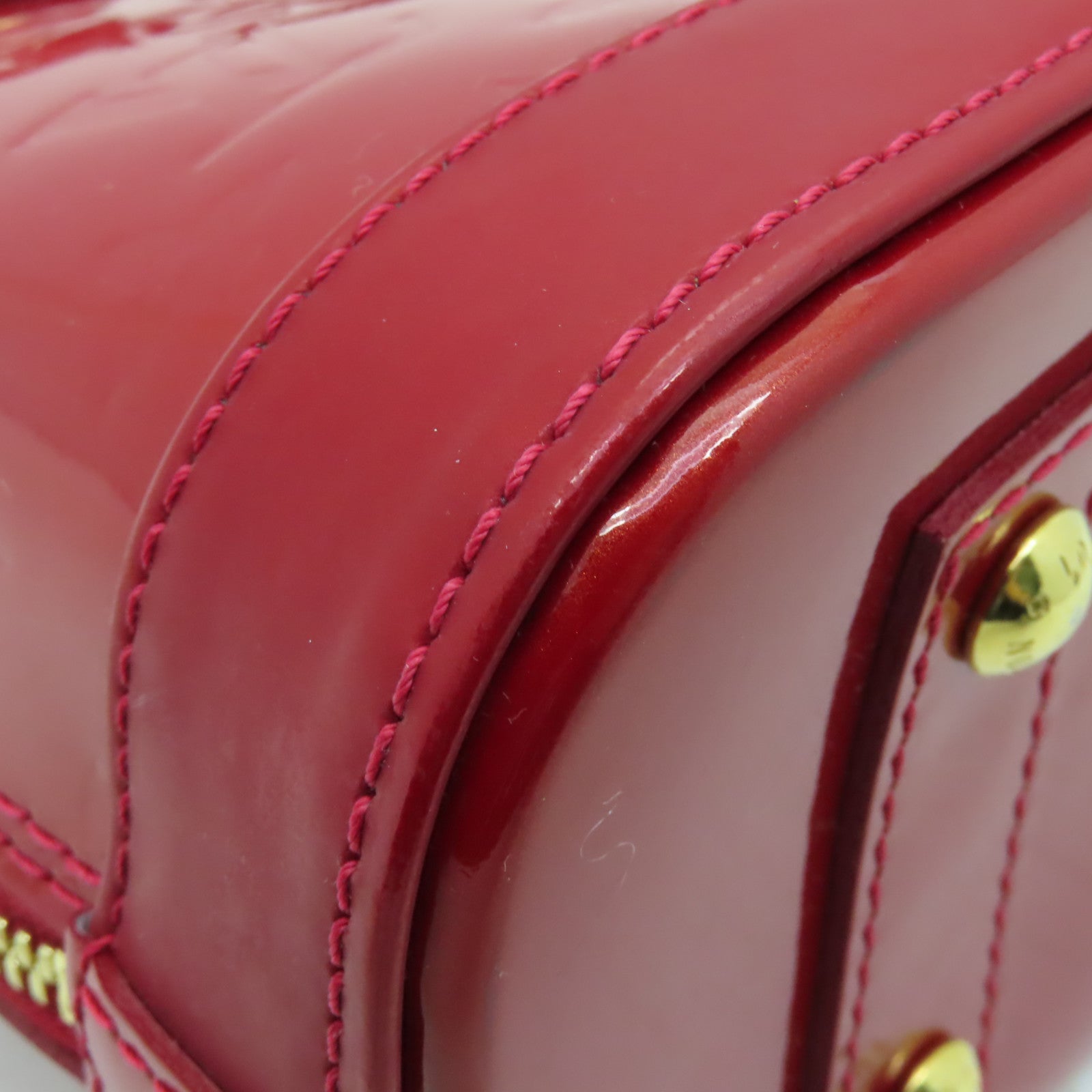 LOUIS VUITTON Vernis Alma BB金扣手挽肩背兩用袋紅色