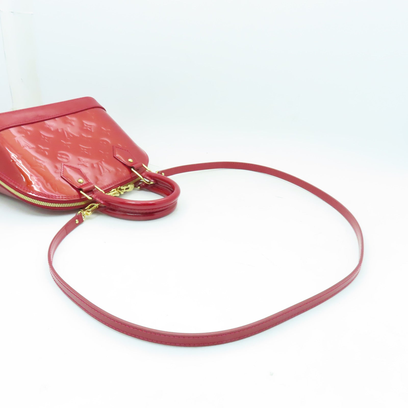 LOUIS VUITTON Vernis Alma BB金扣手挽肩背兩用袋紅色
