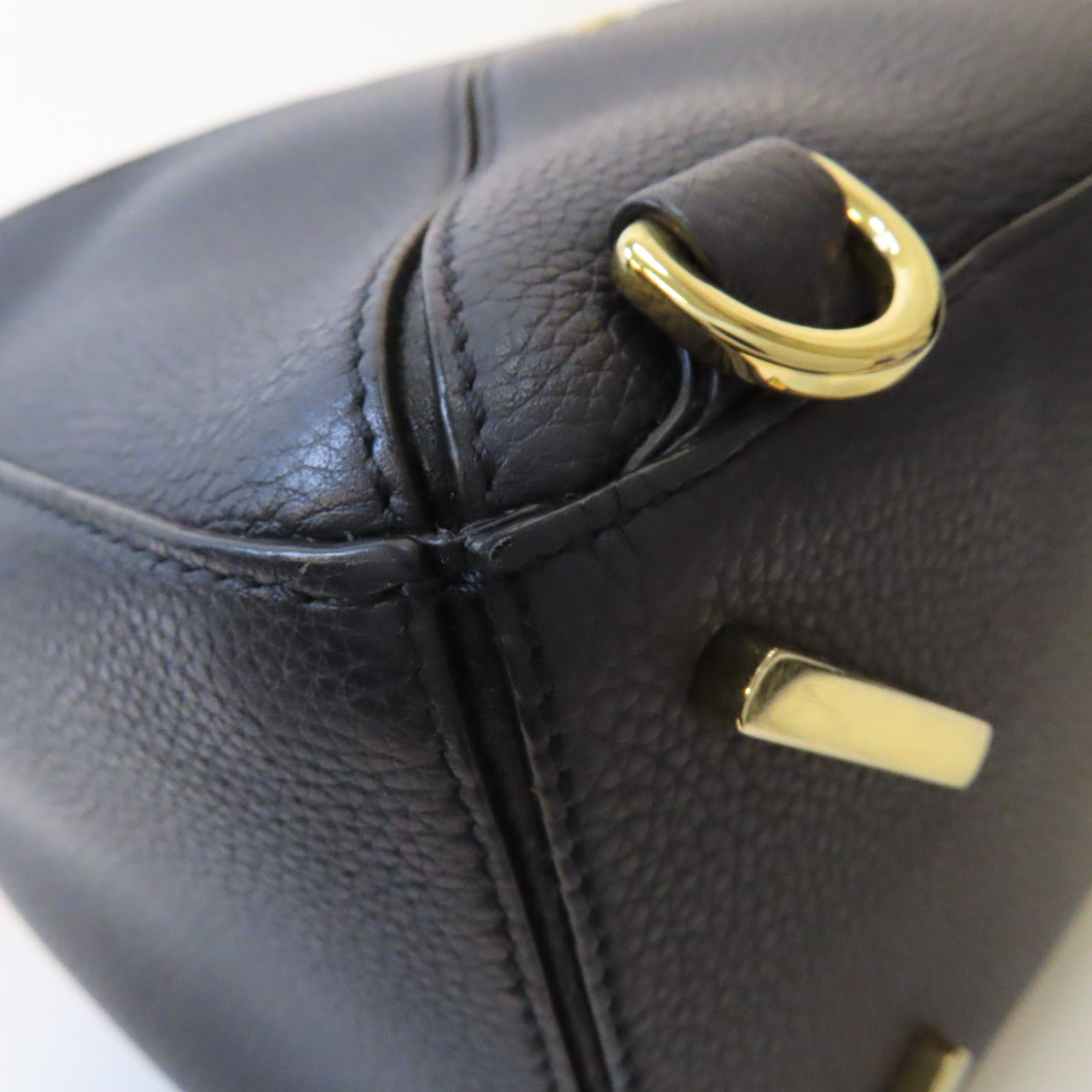 LOEWE 牛皮皮革Puzzle Medium金扣手挽肩背兩用袋黑色