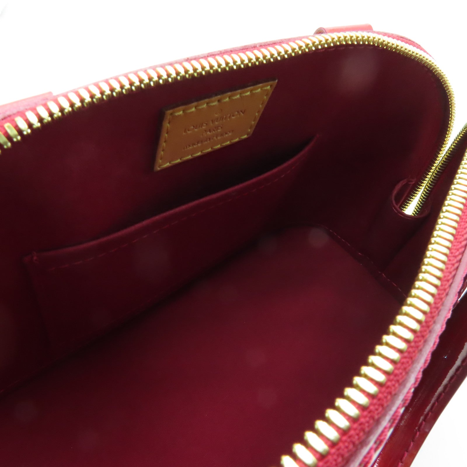 LOUIS VUITTON Vernis Alma BB金扣手挽肩背兩用袋紅色