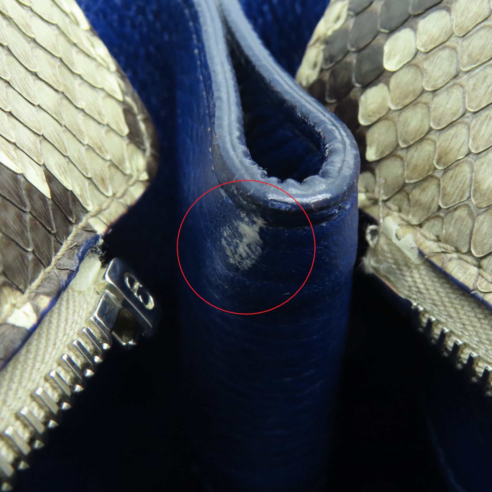 Dior [Sharp Discount] Cowhide/Python Leather Handbag Blue