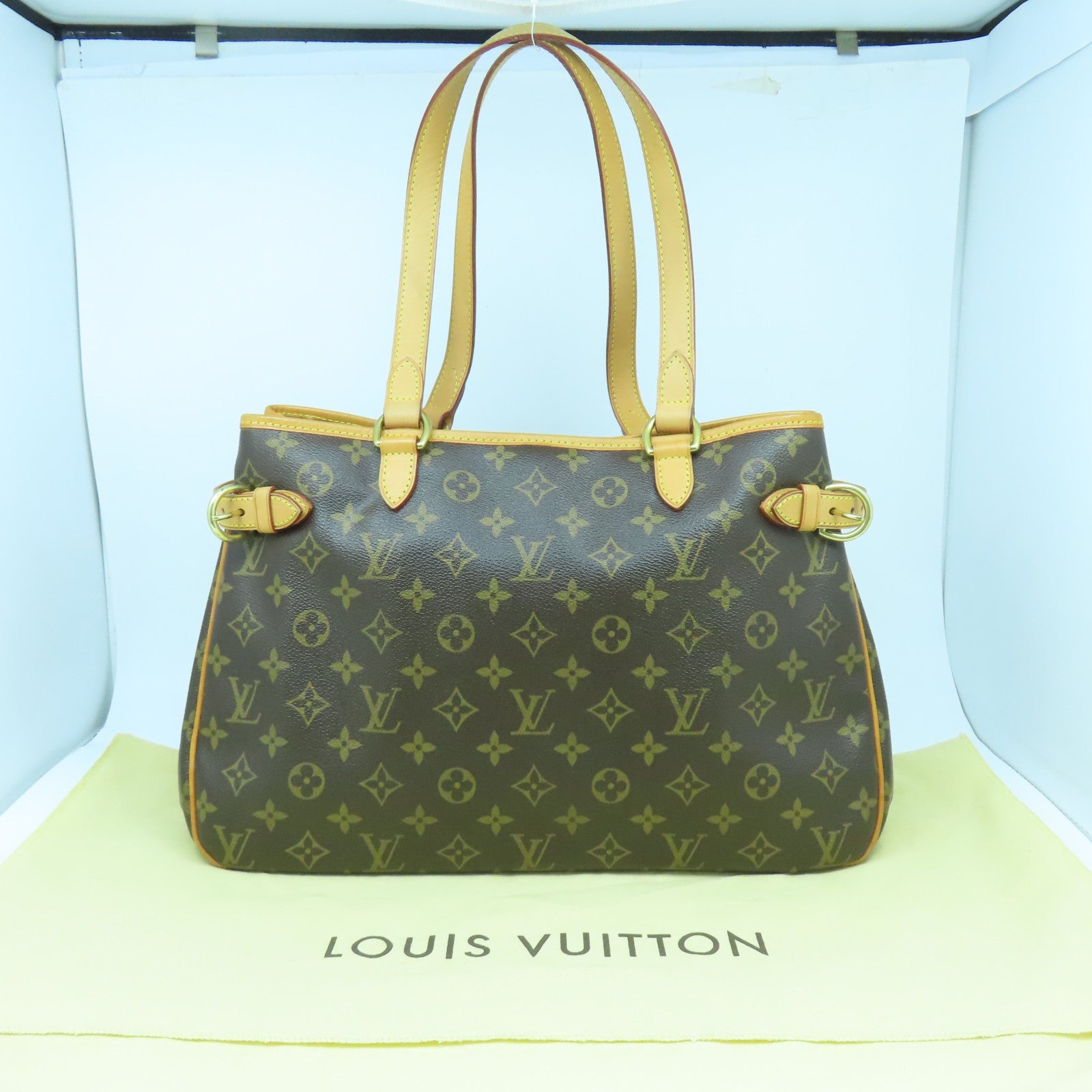 LOUIS VUITTON Monogram Batignolles Horizont金扣肩背袋啡色