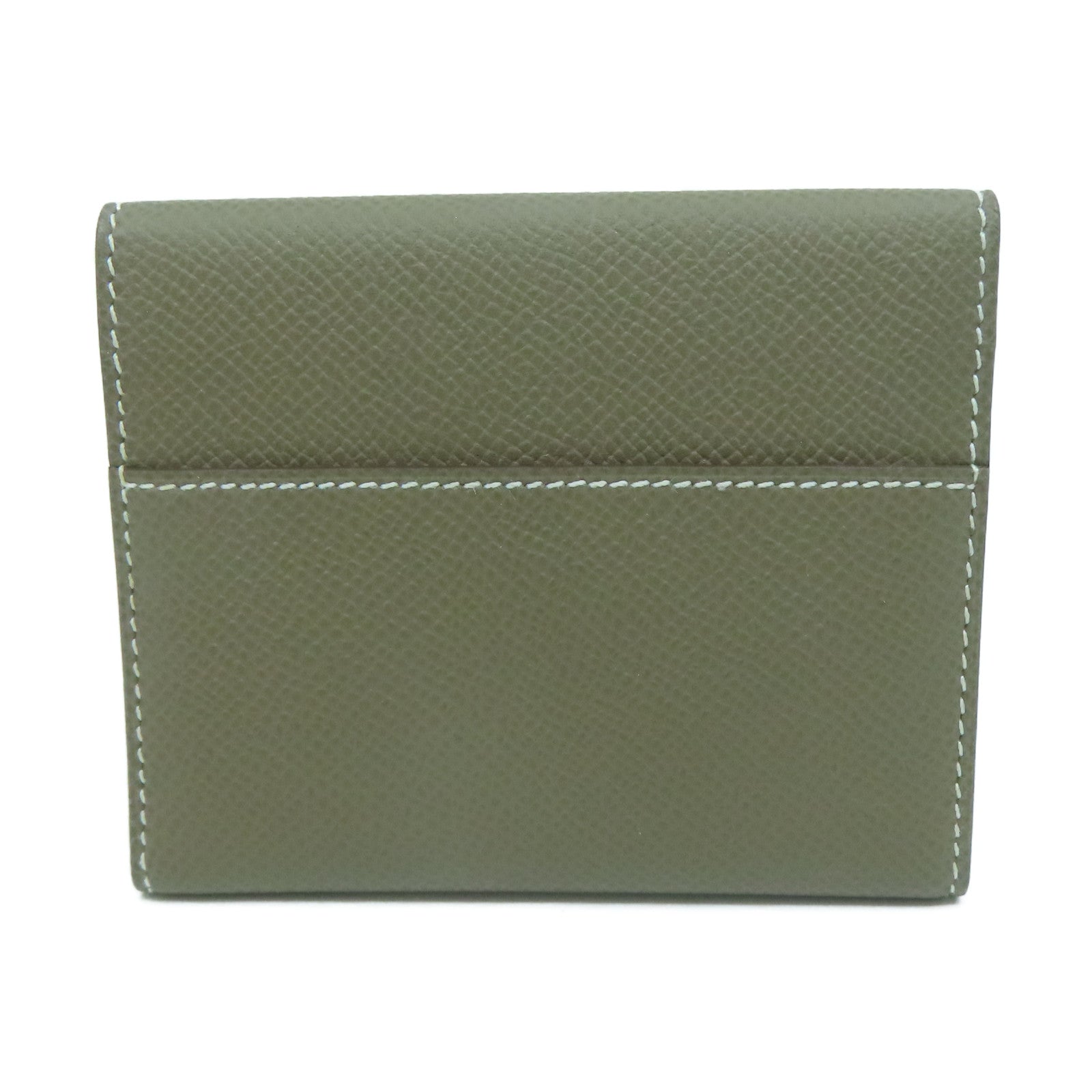 HERMES Epsom皮革Clic金扣卡片套啡色
