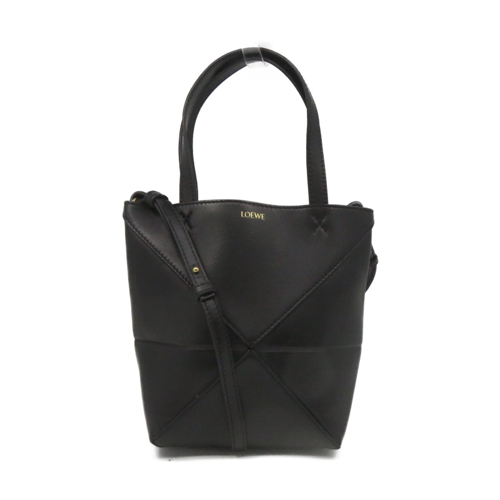 LOEWE 牛皮皮革2Way Shoulder Bag手挽肩背兩用袋黑色