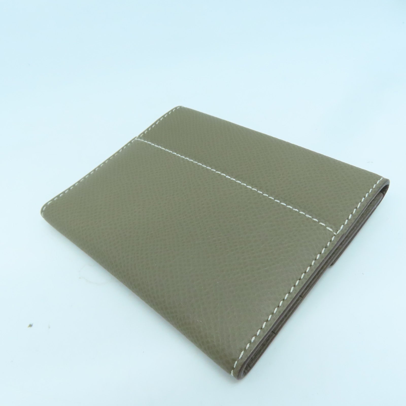 HERMES Epsom皮革Clic金扣卡片套啡色