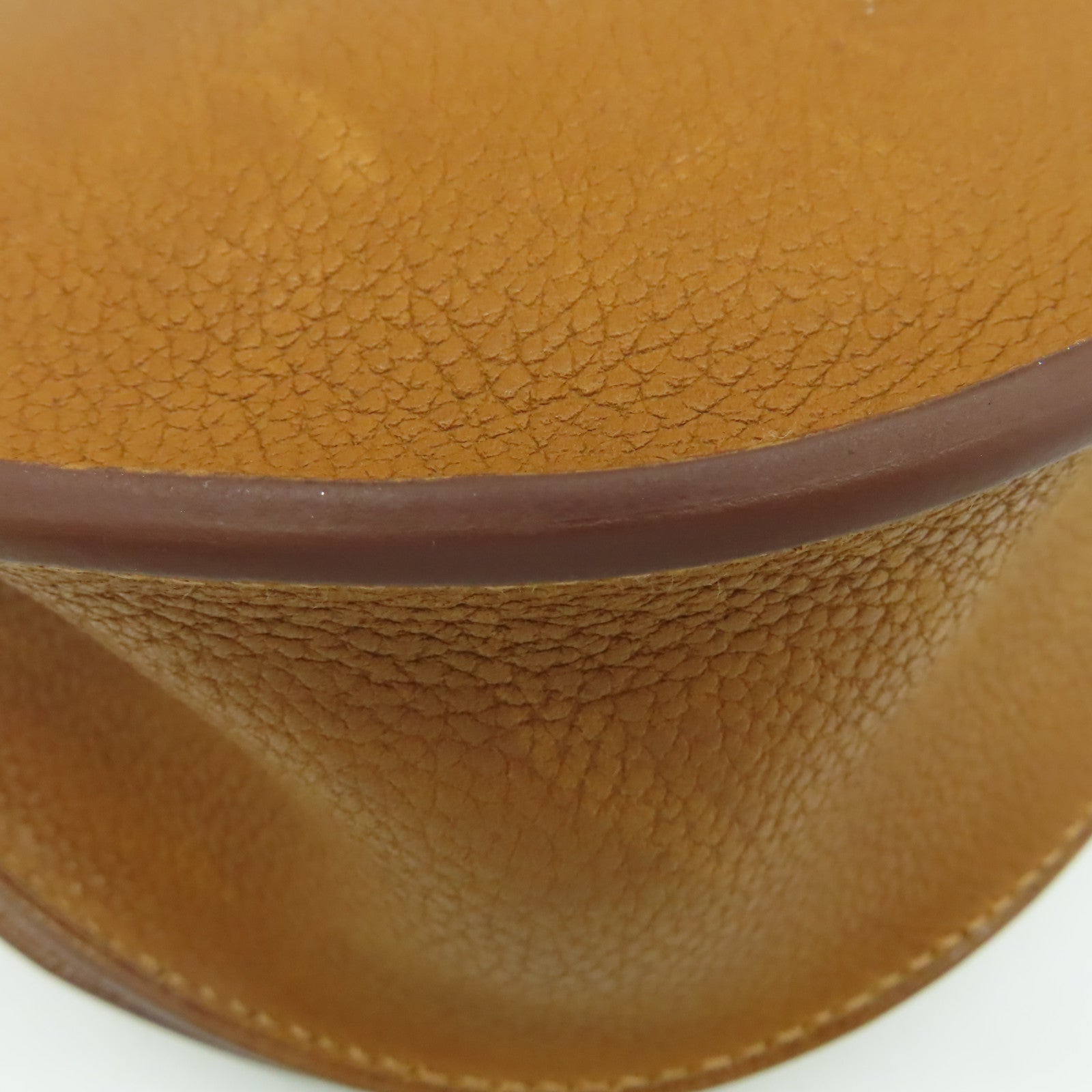 HERMES Clemence皮革Sac Saut Shoulder Bag金扣肩背袋經典駝色