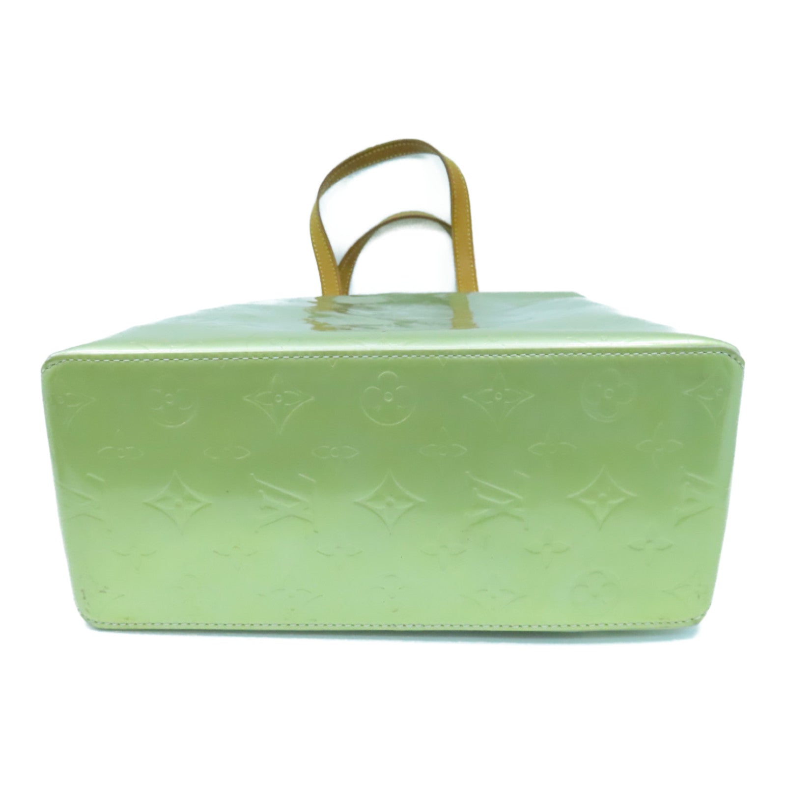 LOUIS VUITTON Vernis Reade MM金扣手挽袋绿色