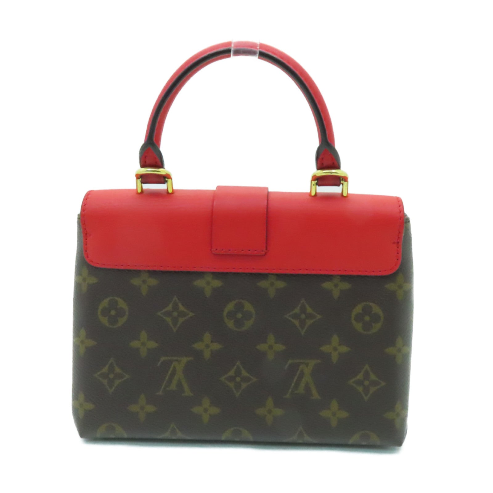 LOUIS VUITTON Monogram Locky BB金扣手挽肩背兩用袋紅色/棕色