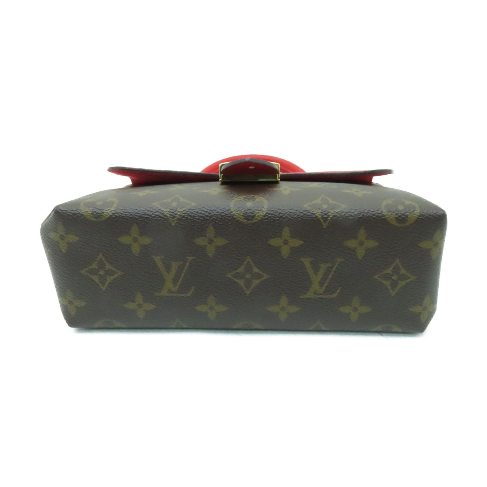 LOUIS VUITTON Monogram Locky BB金扣手挽肩背兩用袋紅色/棕色