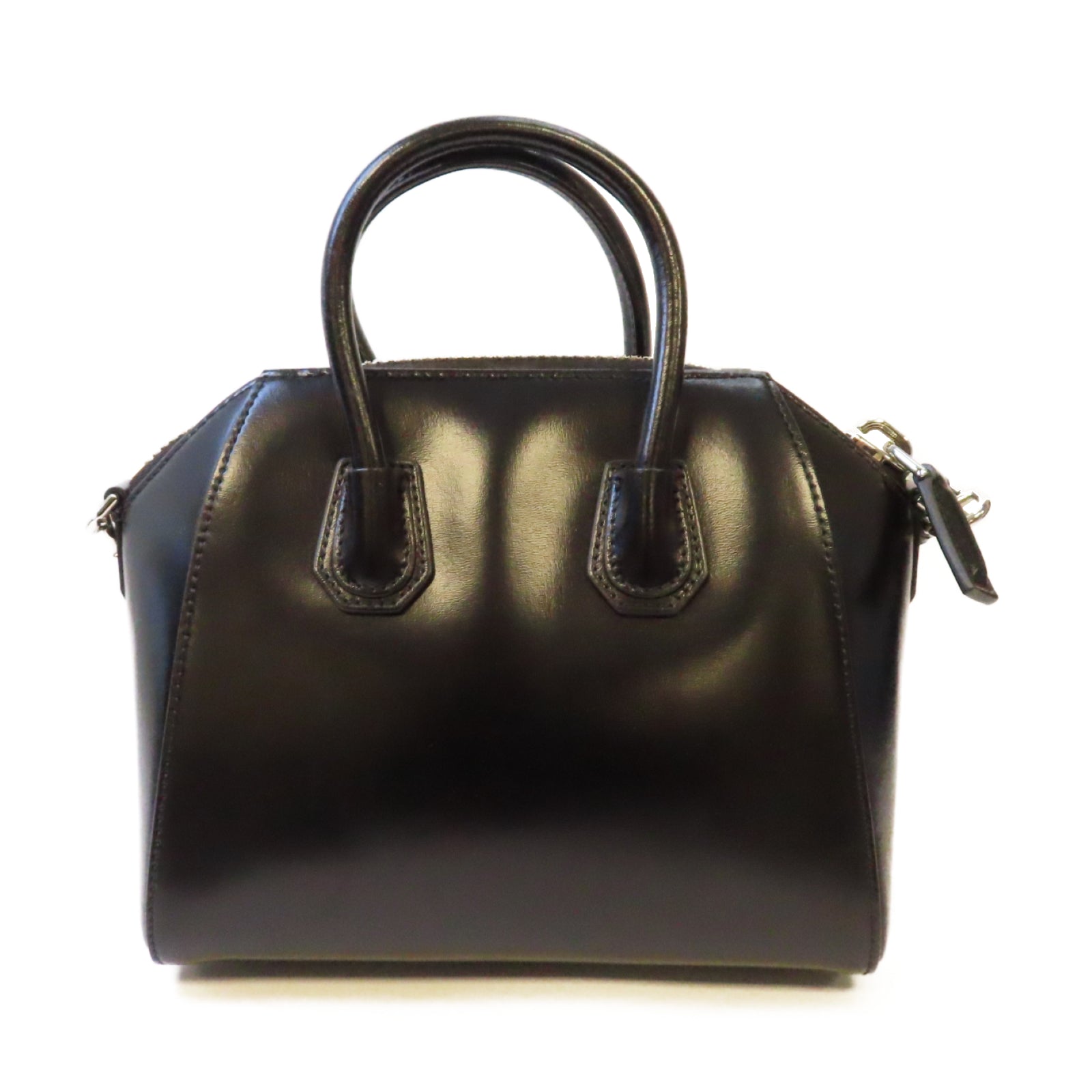 GIVENCHY 牛皮皮革Antigona銀扣手挽肩背兩用袋黑色