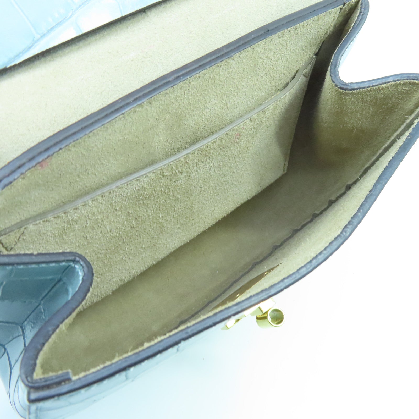 Chloe Leather Drew Bag Gold Buckle Chain Shoulder Bag Green