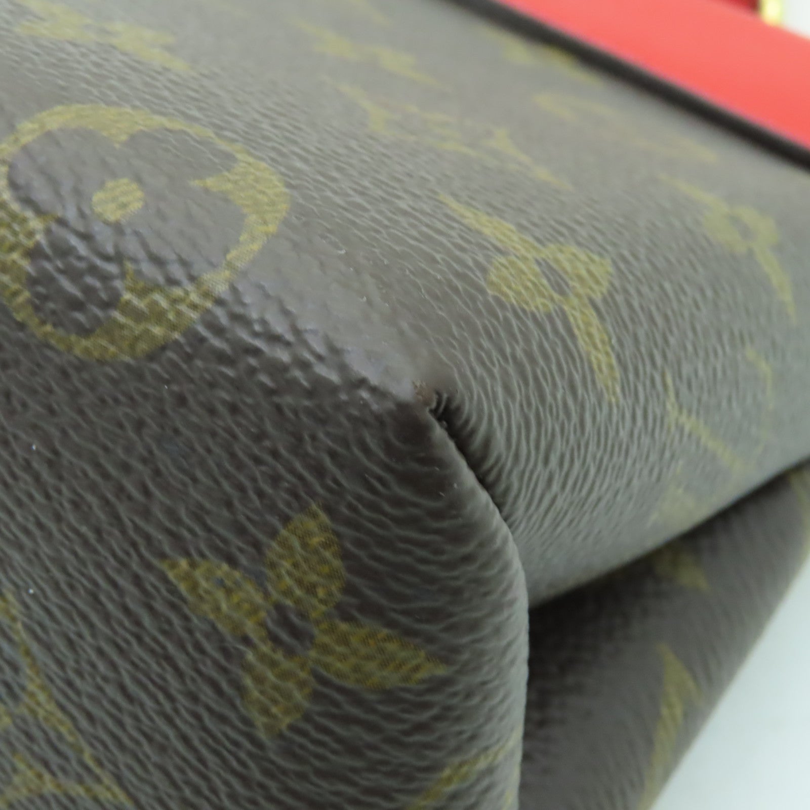 LOUIS VUITTON Monogram Locky BB金扣手挽肩背兩用袋紅色/棕色