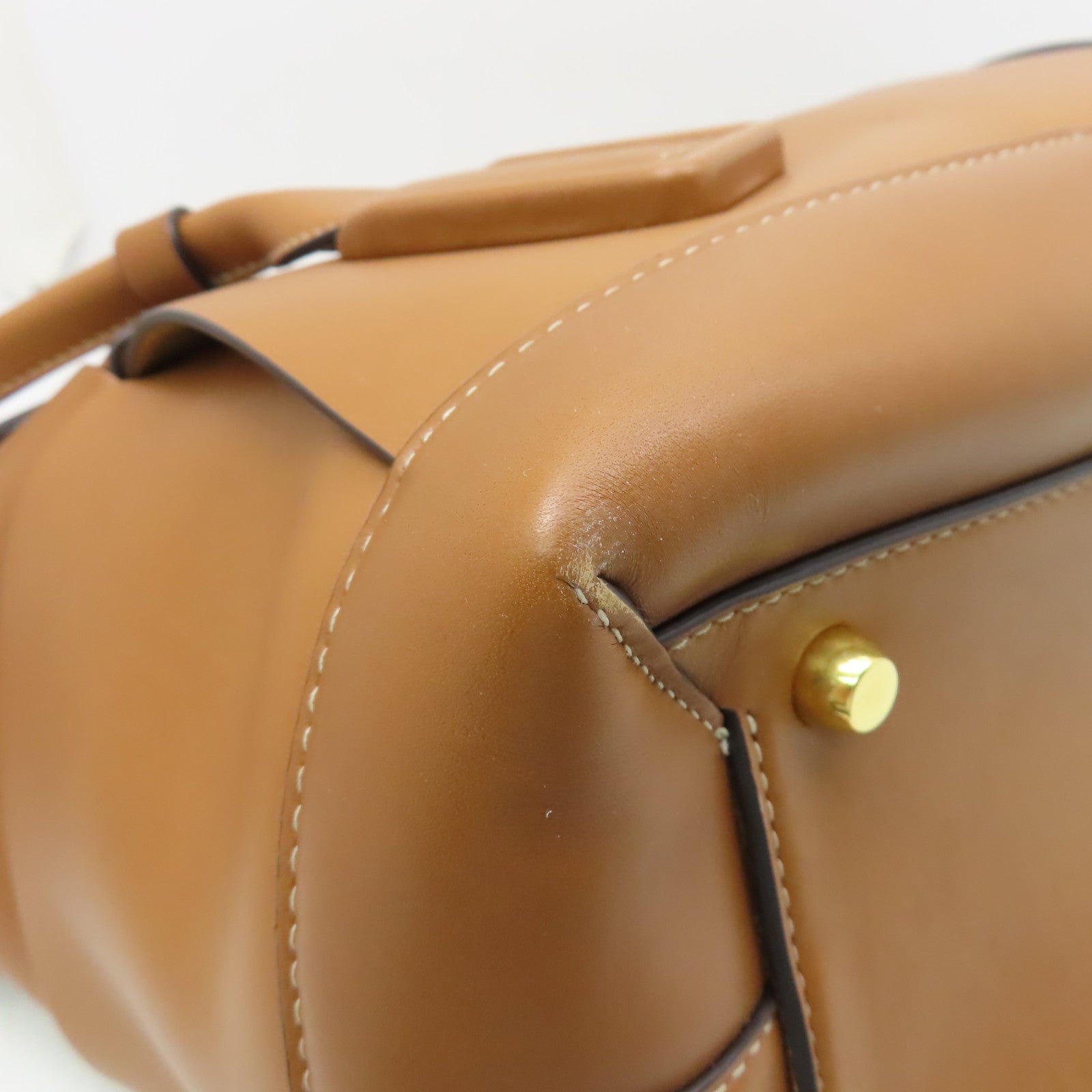 BOTTEGA VENETA 牛皮皮革Arco Tote Bag金扣肩背袋啡色