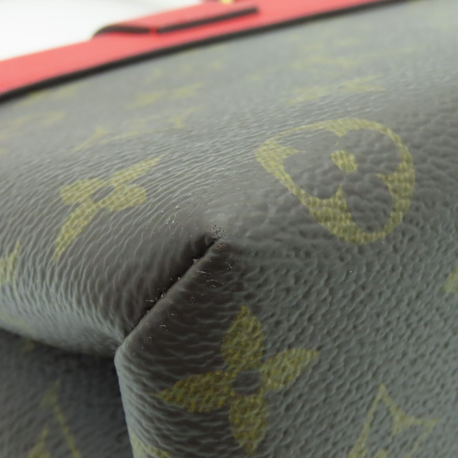 LOUIS VUITTON Monogram Locky BB金扣手挽肩背兩用袋紅色/棕色