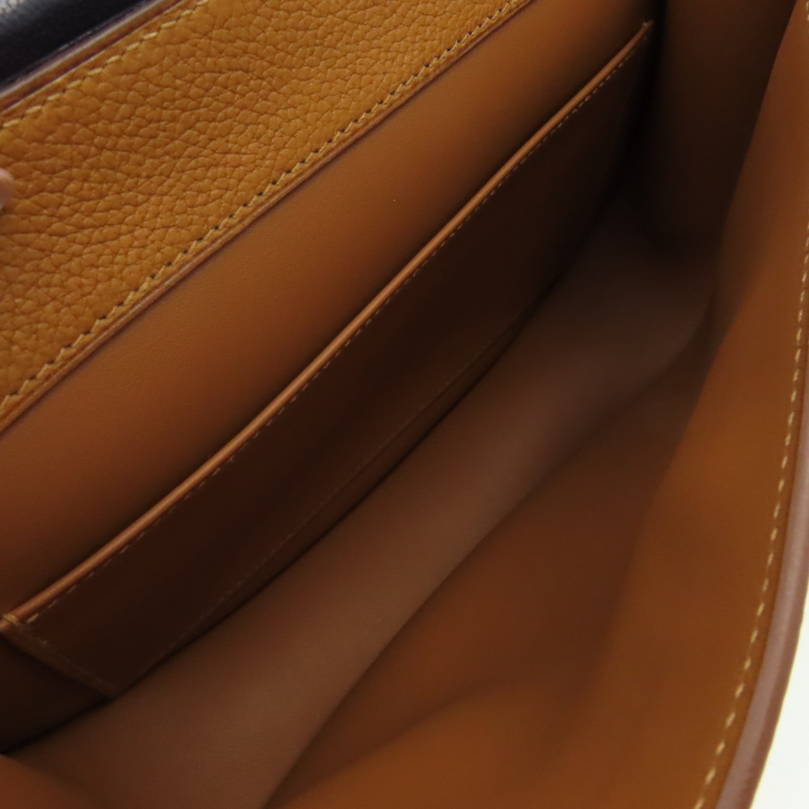 HERMES Clemence皮革Sac Saut Shoulder Bag金扣肩背袋經典駝色