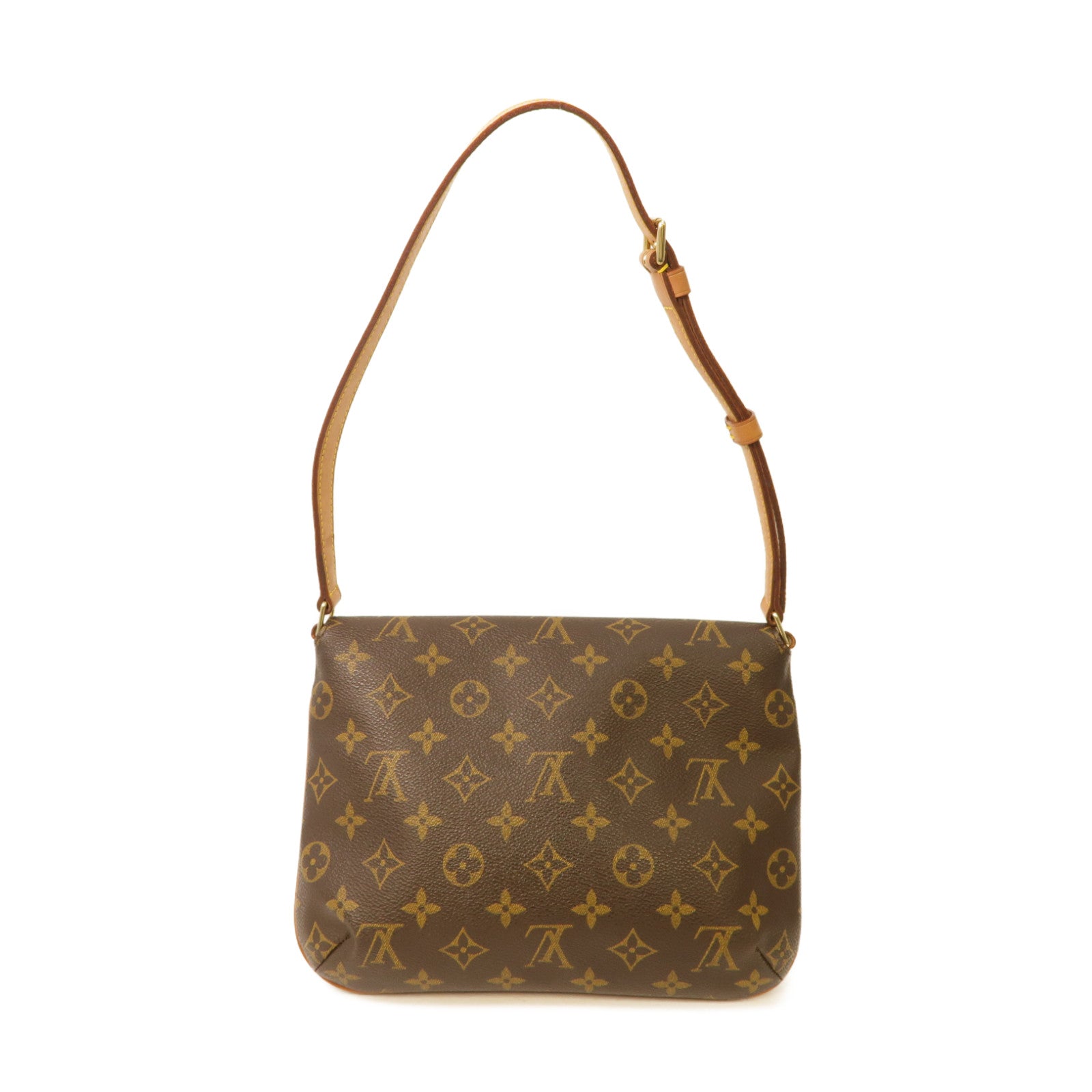 LOUIS VUITTON Monogram Musette Tango金扣肩背袋棕色