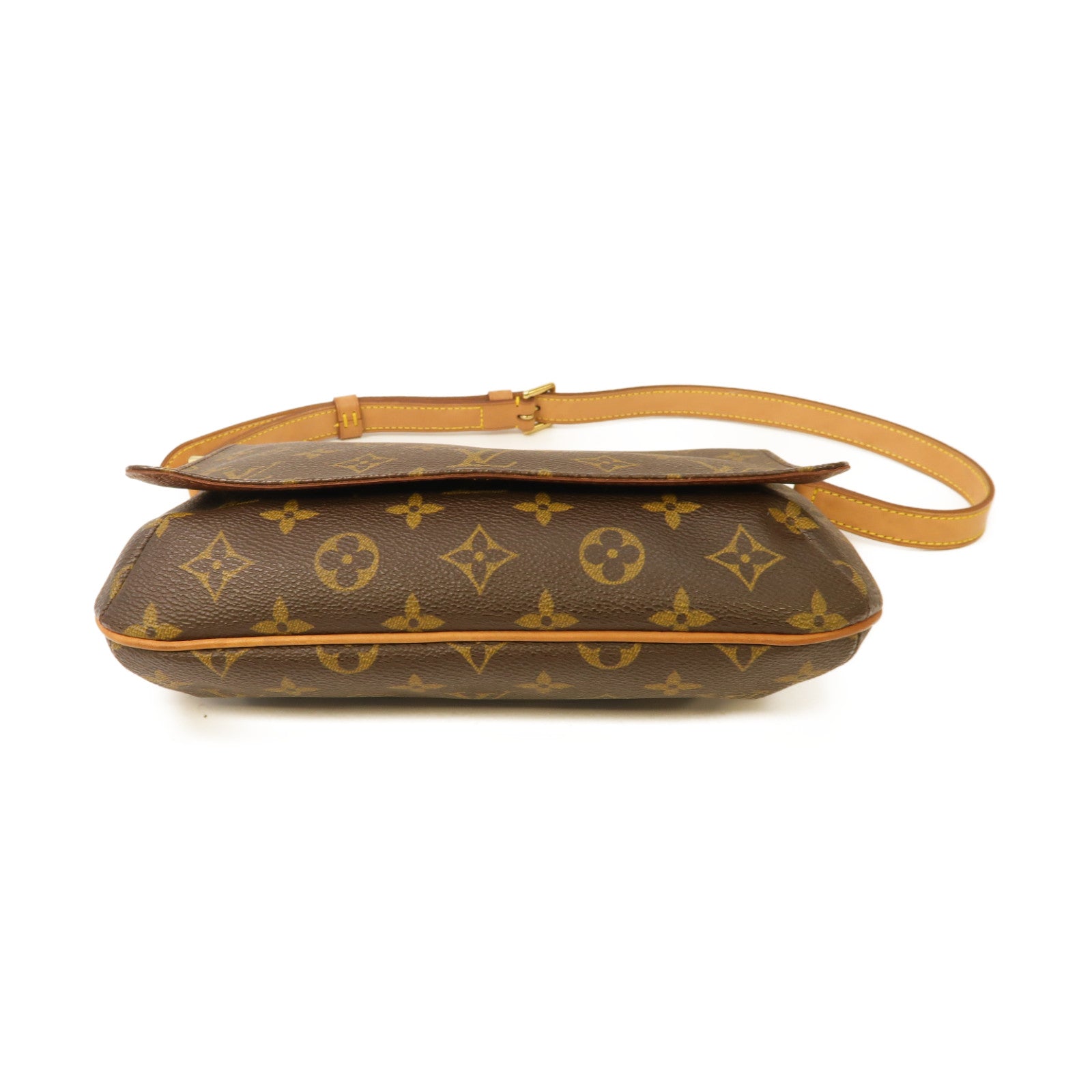 LOUIS VUITTON Monogram Musette Tango金扣肩背袋棕色