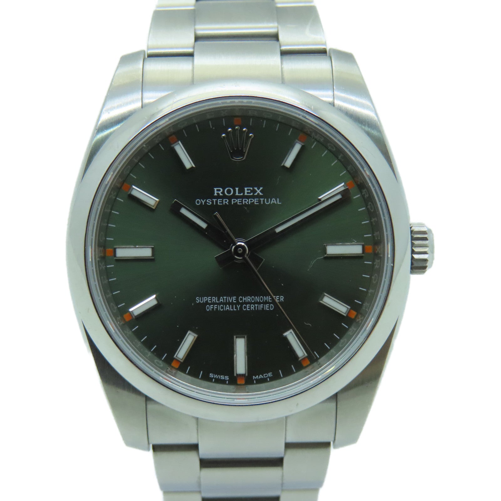 ROLEX Oyster Perpetual Stainless Steel Watch Automatic Movement Green