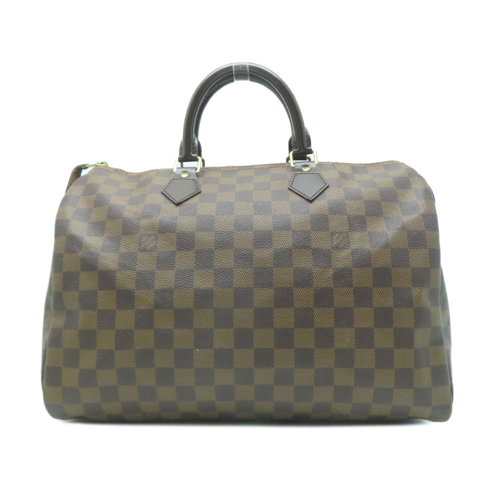 LOUIS VUITTON Damier Speedy 35金扣手挽袋啡色