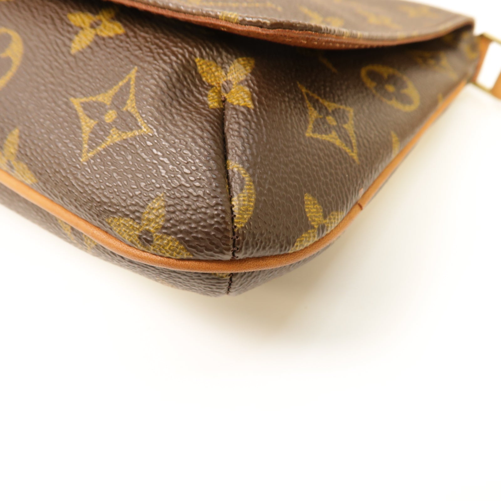 LOUIS VUITTON Monogram Musette Tango金扣肩背袋棕色