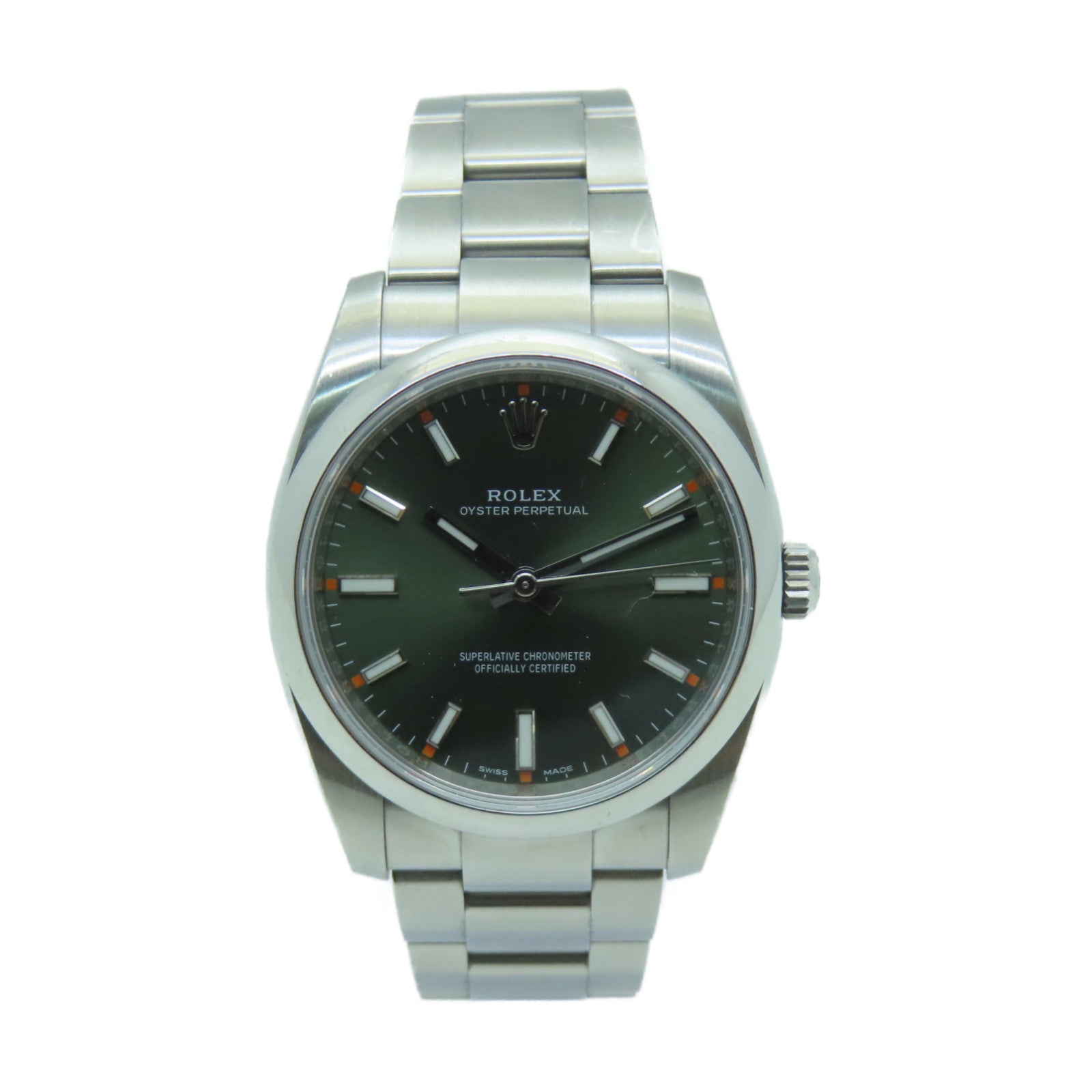 ROLEX Oyster Perpetual Stainless Steel Watch Automatic Movement Green