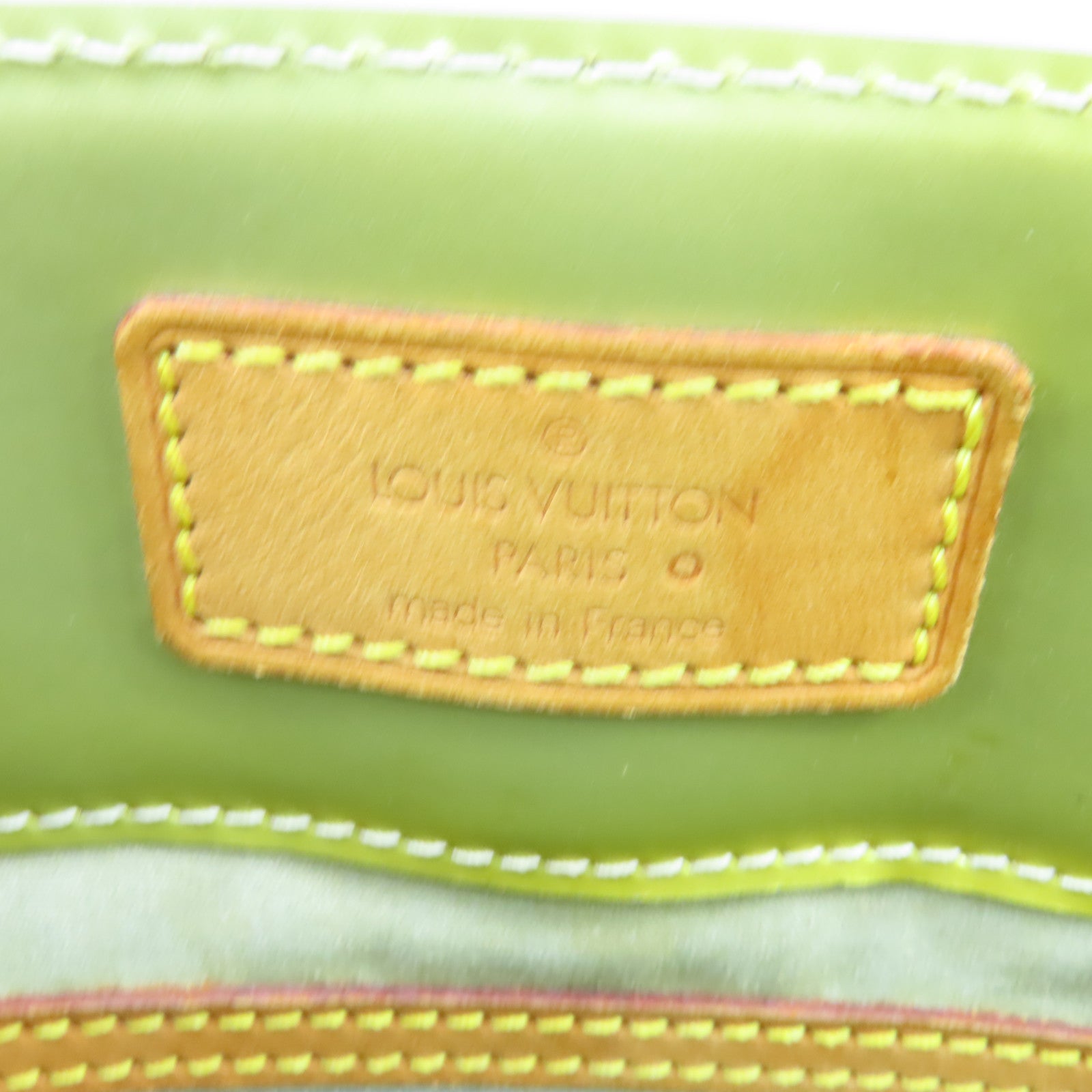 LOUIS VUITTON Vernis Reade MM金扣手挽袋绿色