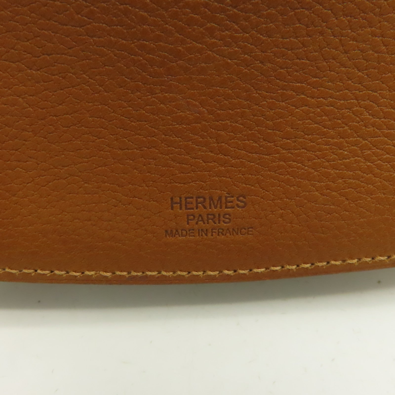 HERMES Clemence皮革Sac Saut Shoulder Bag金扣肩背袋經典駝色