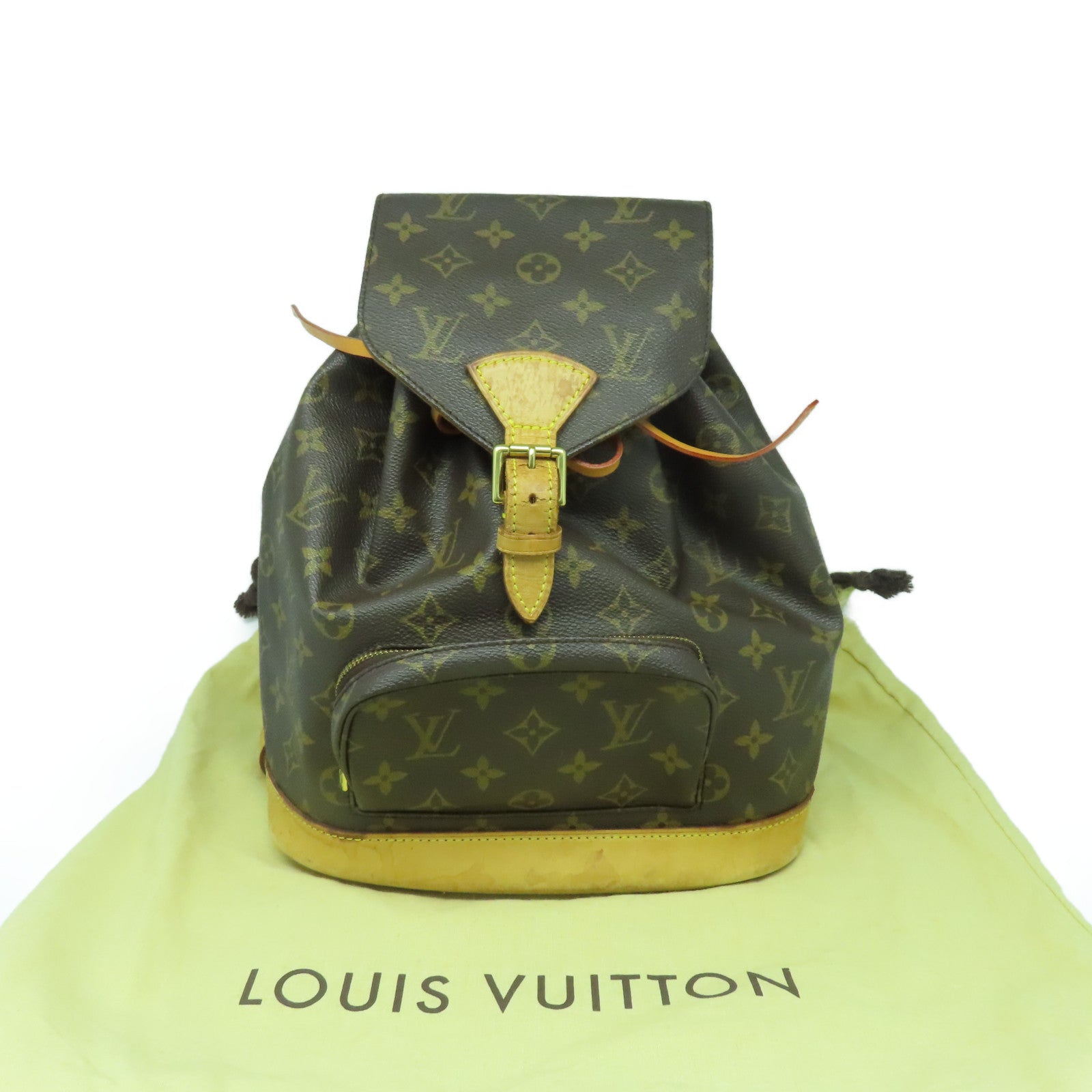 LOUIS VUITTON Monogram Montsouris MM金扣背包啡色