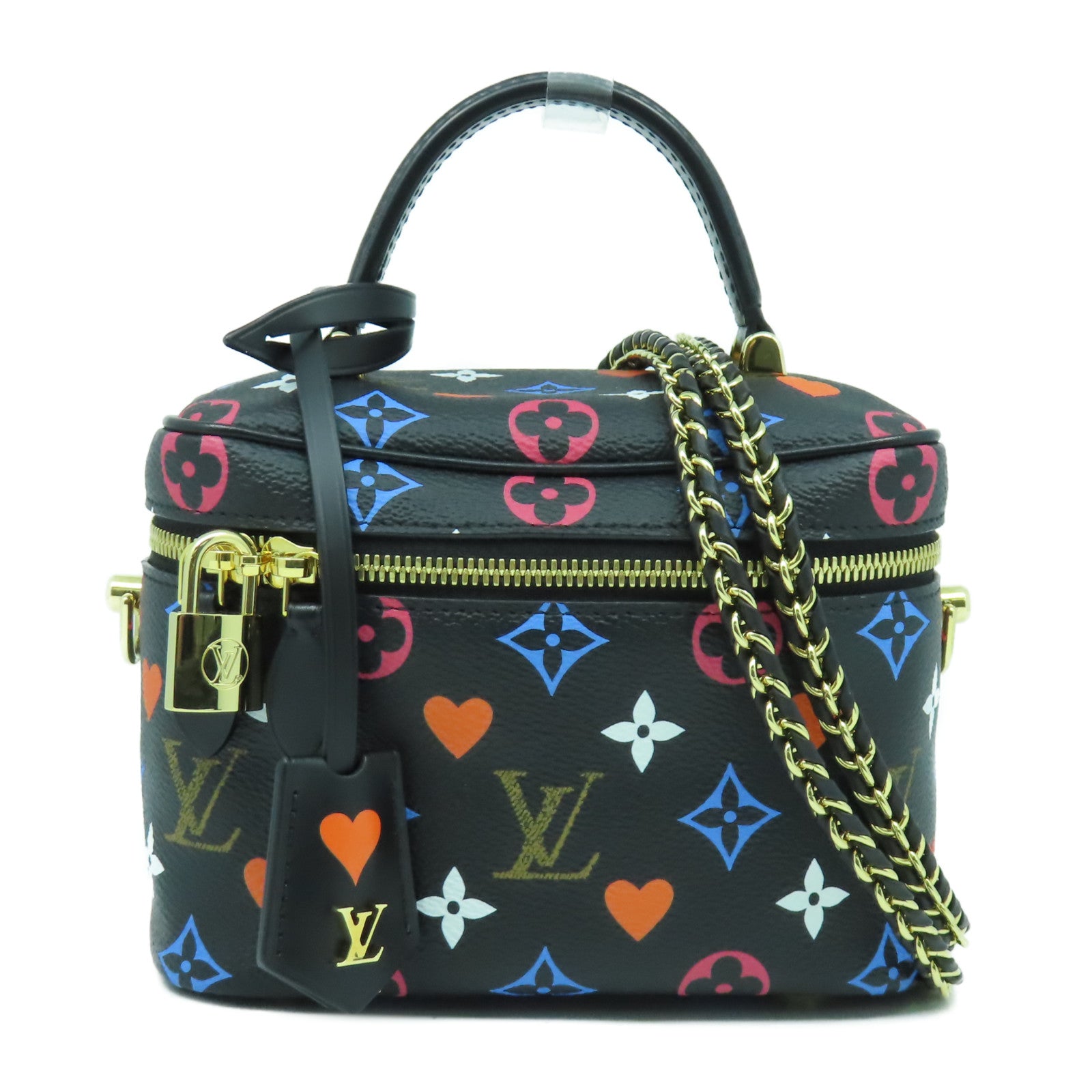 LOUIS VUITTON Game On Monogram Vanity PM金扣手挽肩背兩用袋黑色