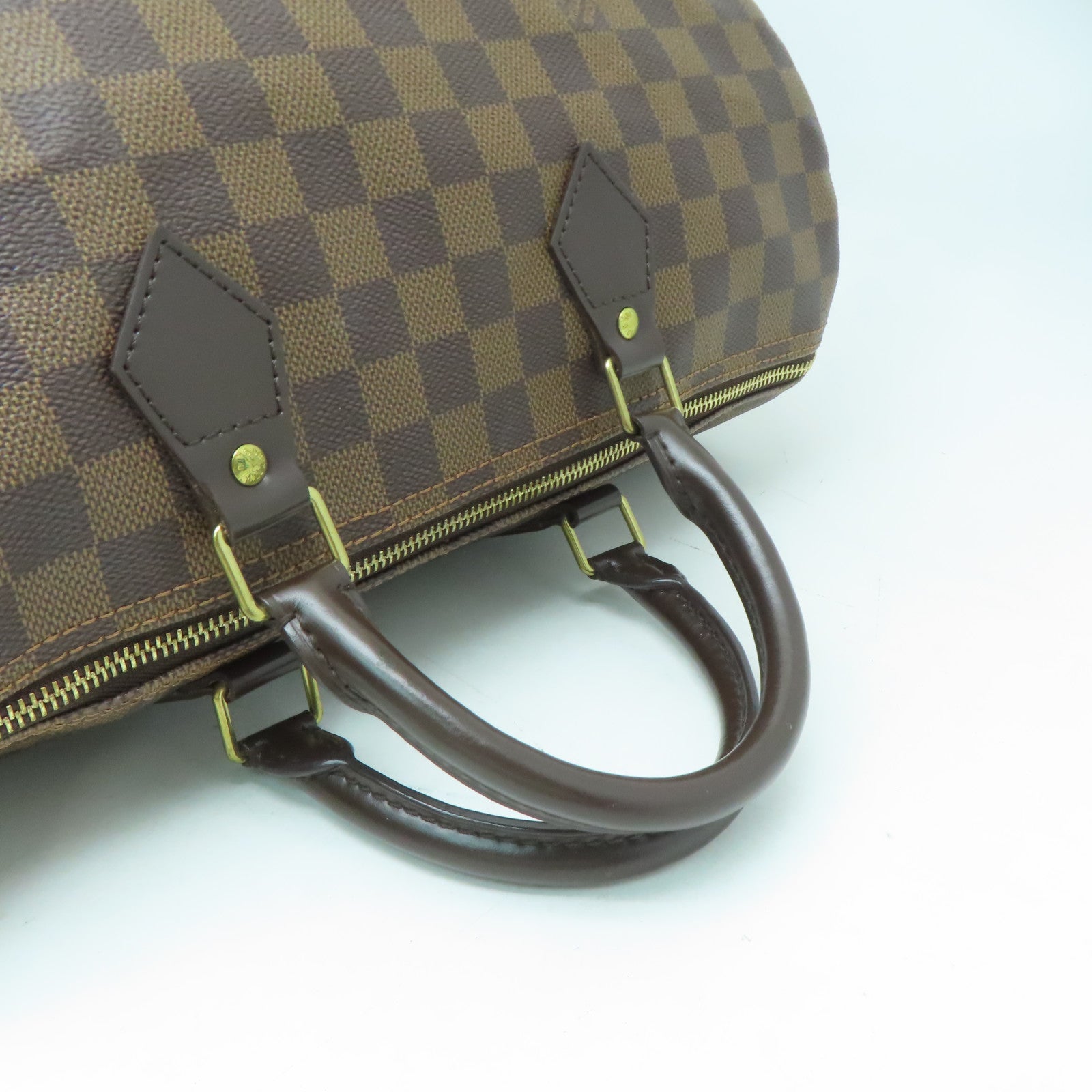 LOUIS VUITTON Damier Speedy 35金扣手挽袋啡色