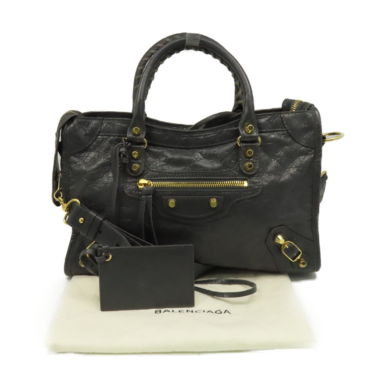 BALENCIAGA 牛皮皮革Classic City 2Way Shoulder Bag手挽肩背兩用袋碳灰色