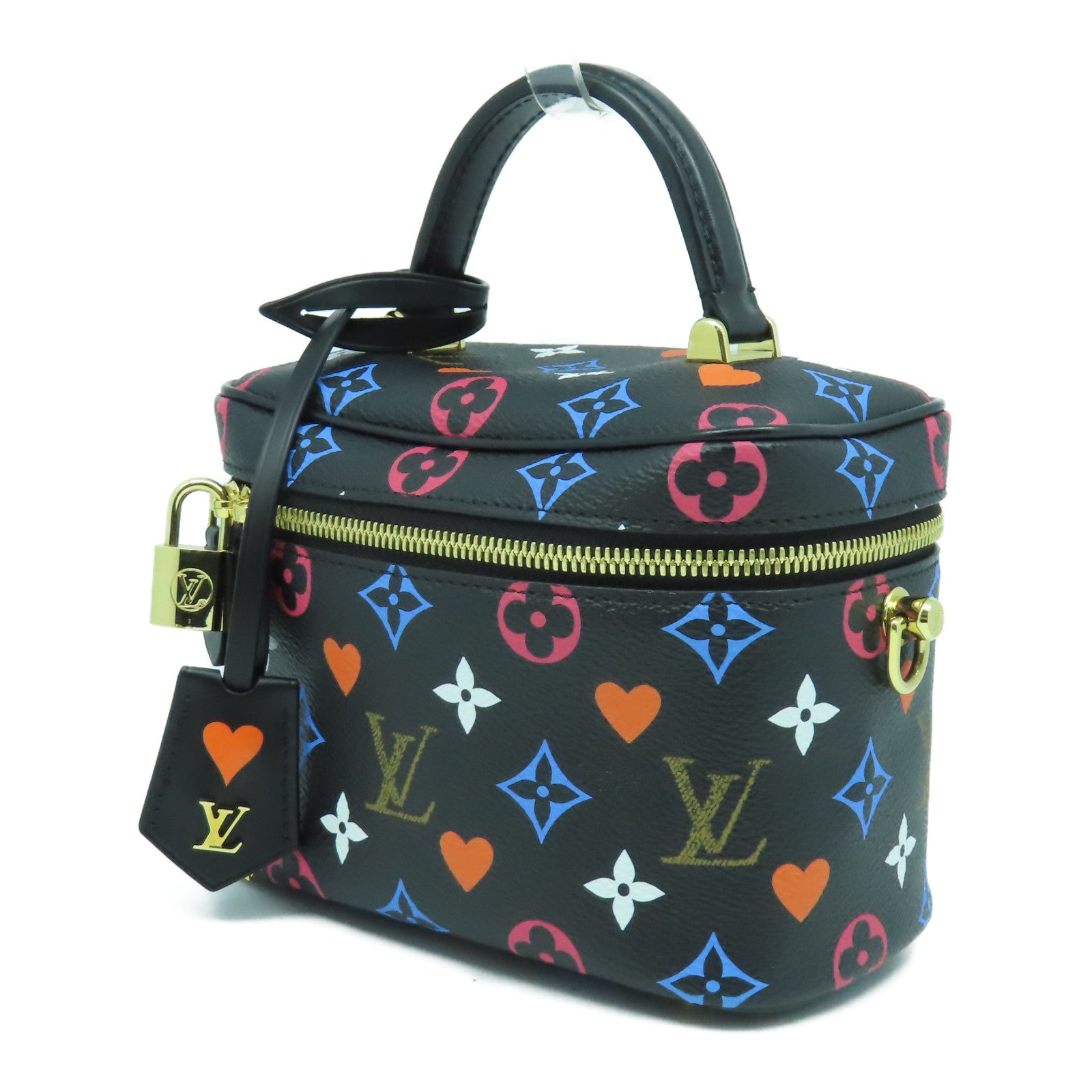 LOUIS VUITTON Game On Monogram Vanity PM金扣手挽肩背兩用袋黑色